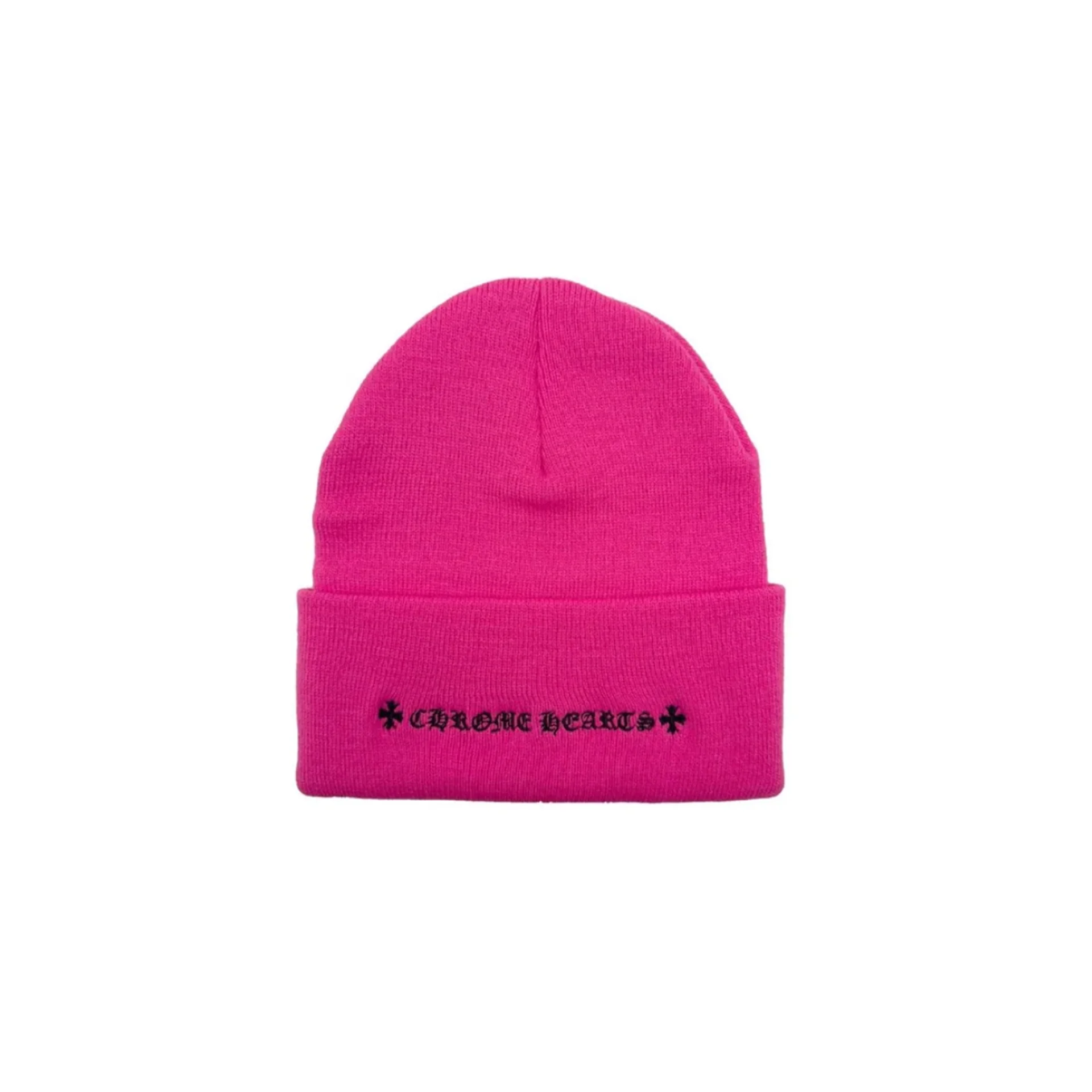 Chrome Hearts CH Logo Embroidered Pink Beanie - Image 2