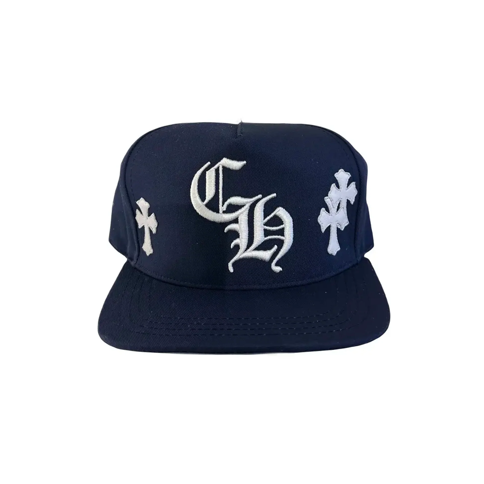 Chrome Hearts Cross Patch Baseball Hat 'Navy' [USED]