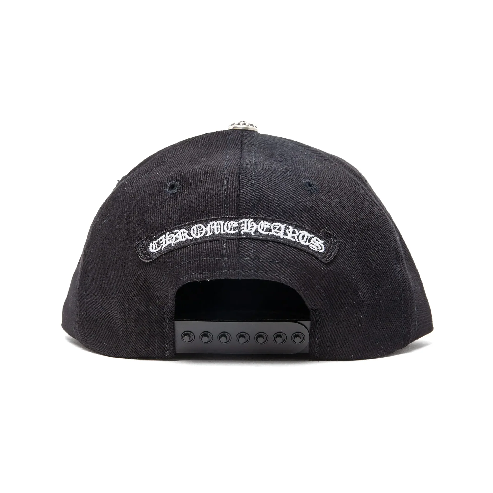 Chrome Hearts Embroidered Scroll Logo Baseball Hat Black White - Image 2
