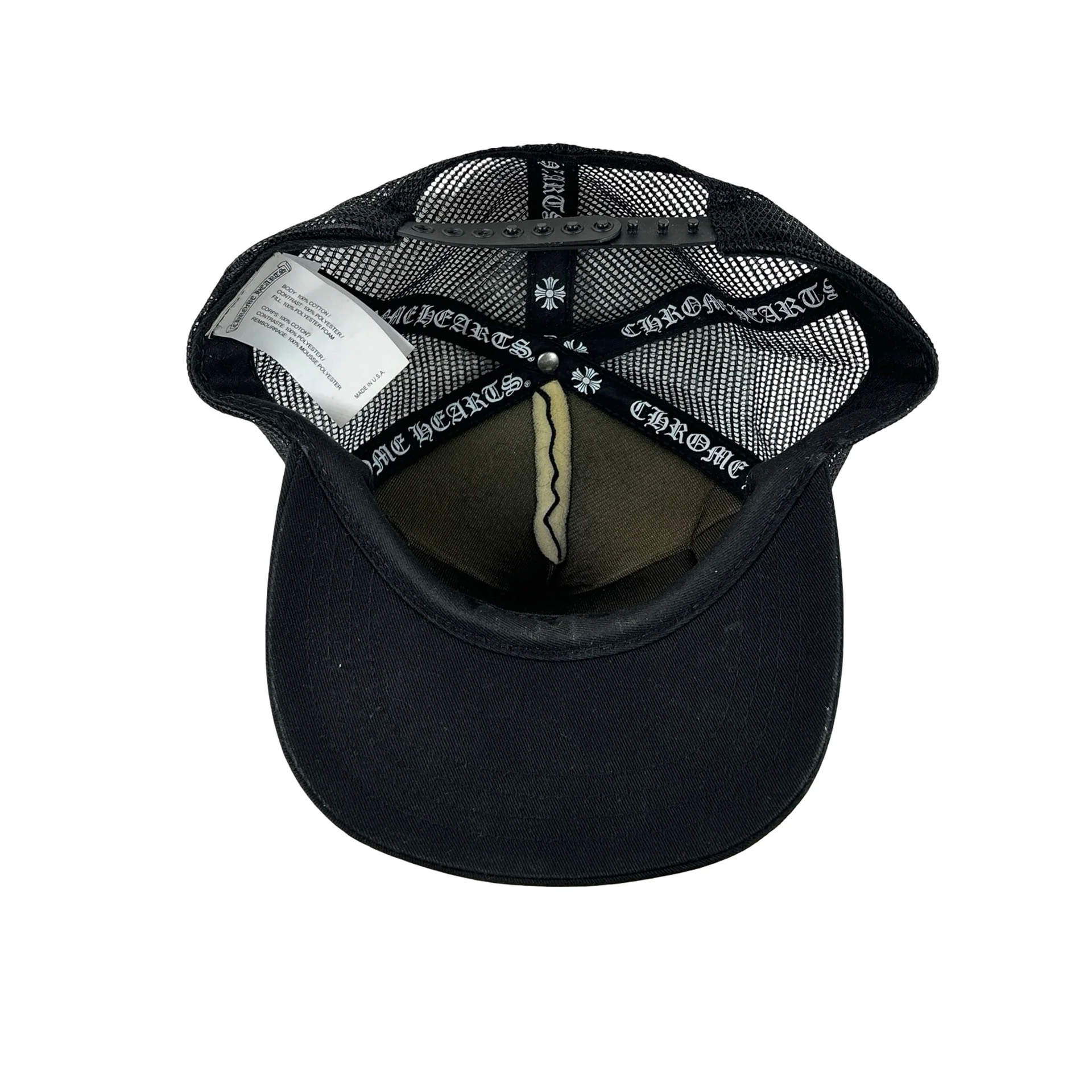 Chrome Hearts FUCK Hollywood Trucker Hat Black/Black [USED] - Image 2