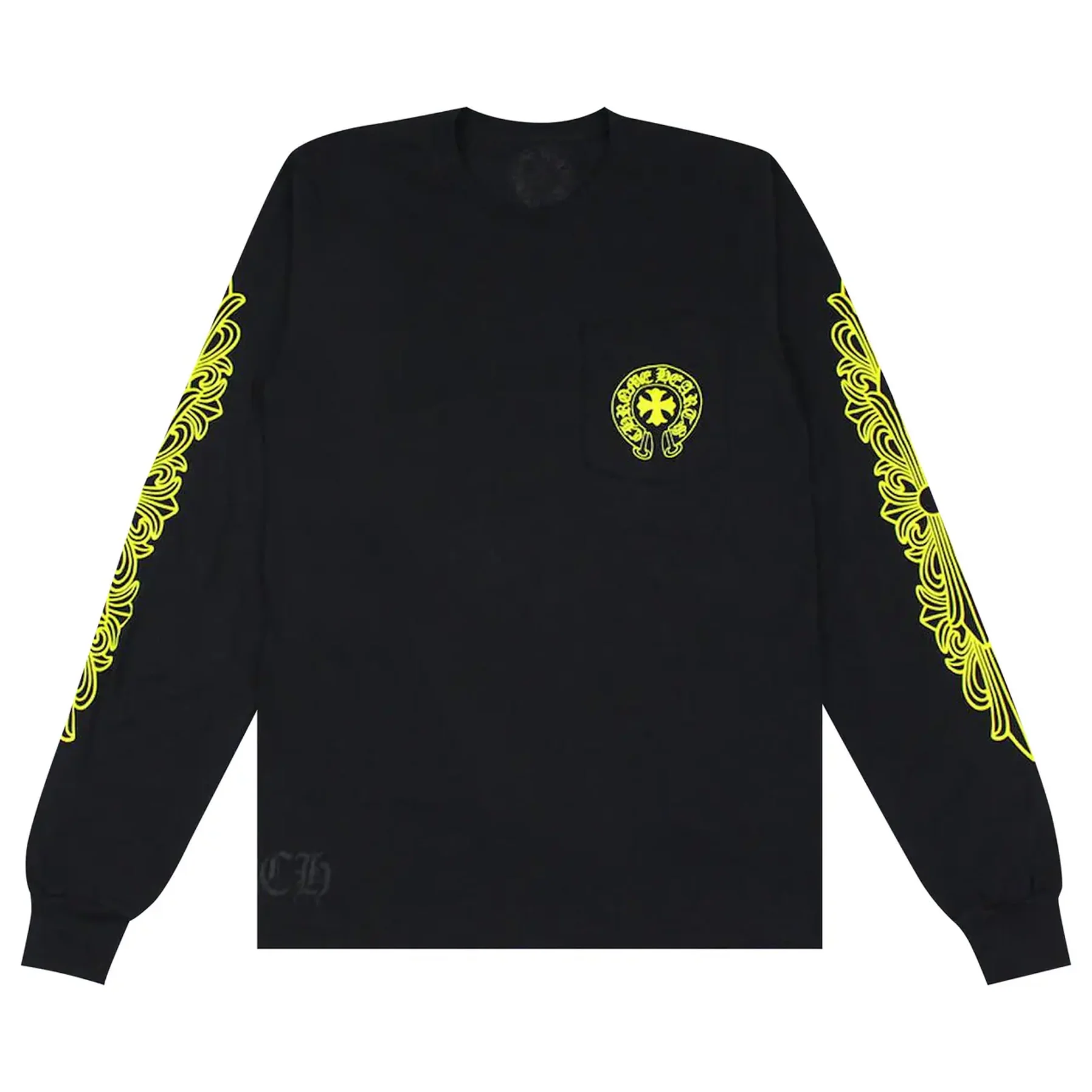 Chrome Hearts Made in Hollywood L/S T-shirt Black/Yellow [USED] - M (Used) - Image 2