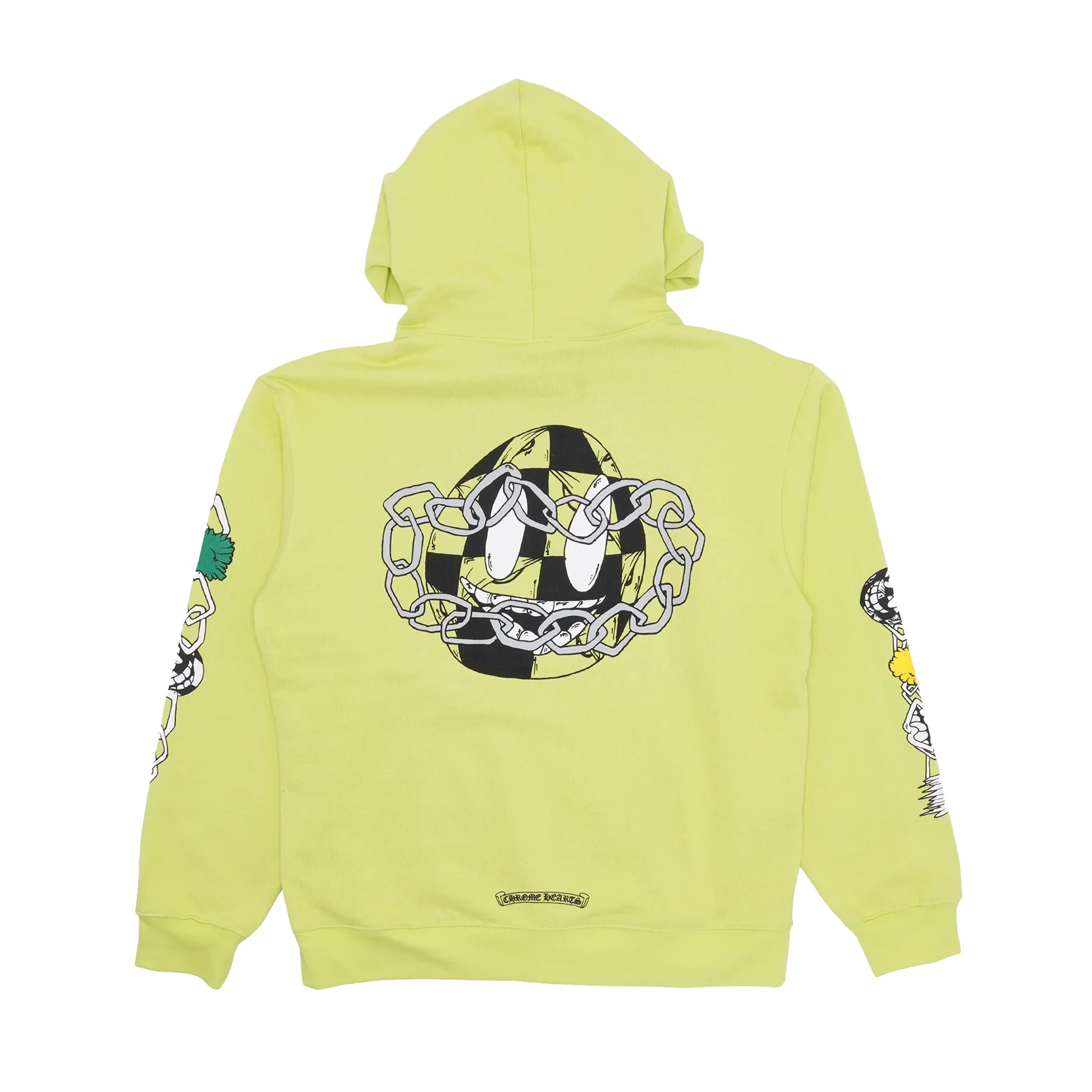 Chrome Hearts Matty Boy Link Zip Up Hoodie Lime Green - Image 2