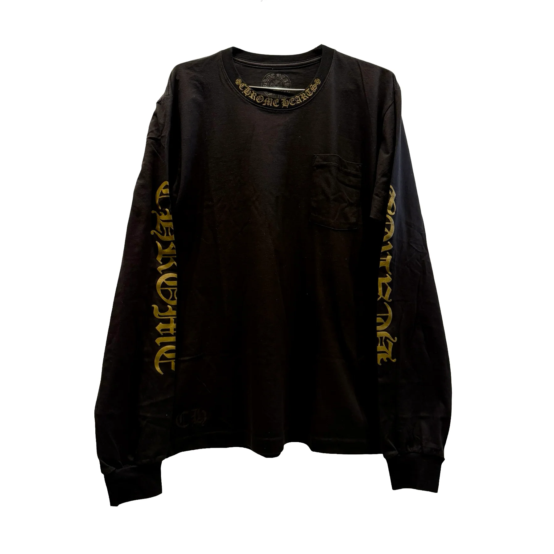 Chrome Hearts Neck Logo Long Sleeve Pocket T-Shirt Black Army Green