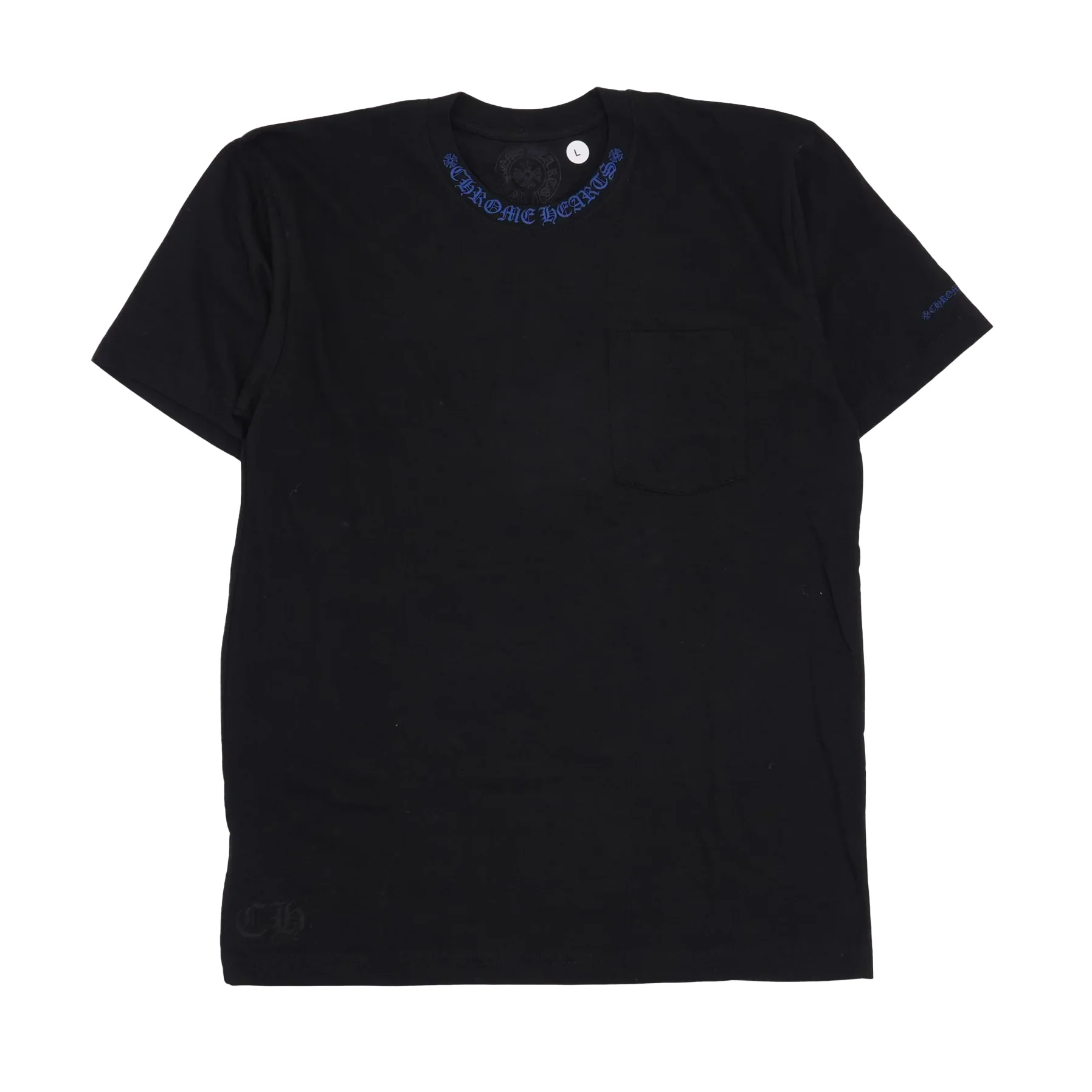 Chrome Hearts Neck Logo Pocket T-Shirt Black Blue
