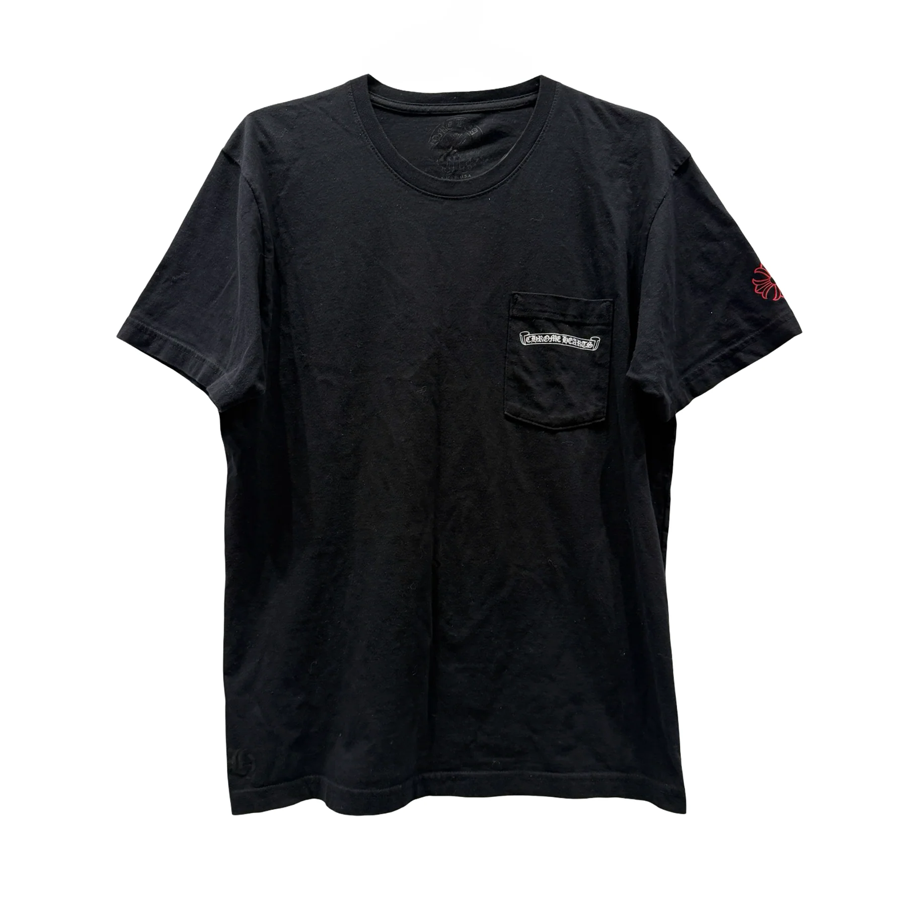Chrome Hearts NYC Exclusive Scroll Logo Tee Black/Red - Image 2