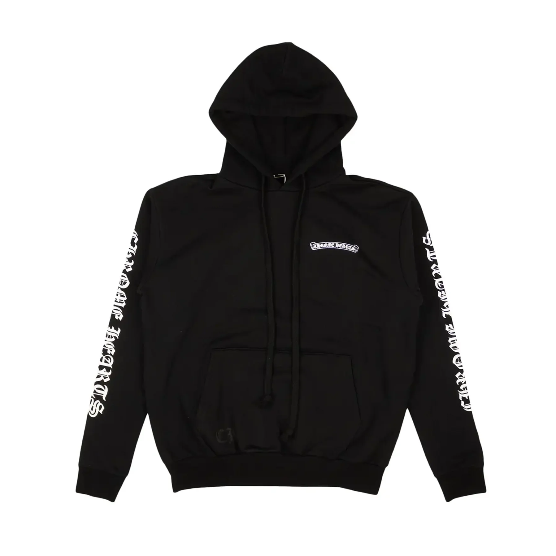 Chrome Hearts Scroll Logo Hoodie Black - Image 2