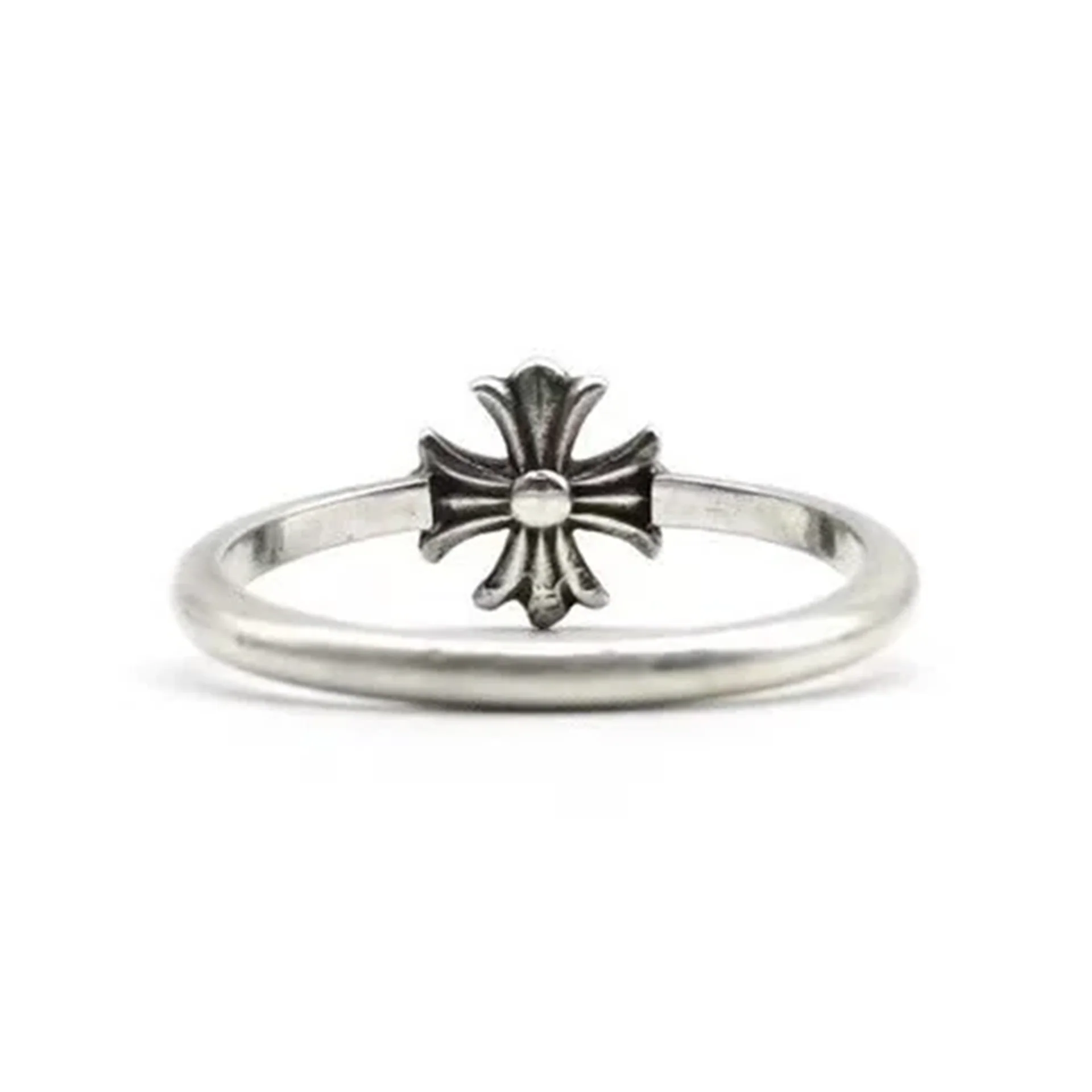 Chrome Hearts Silver Bubblegum Cross Ring - US 8 - Image 2