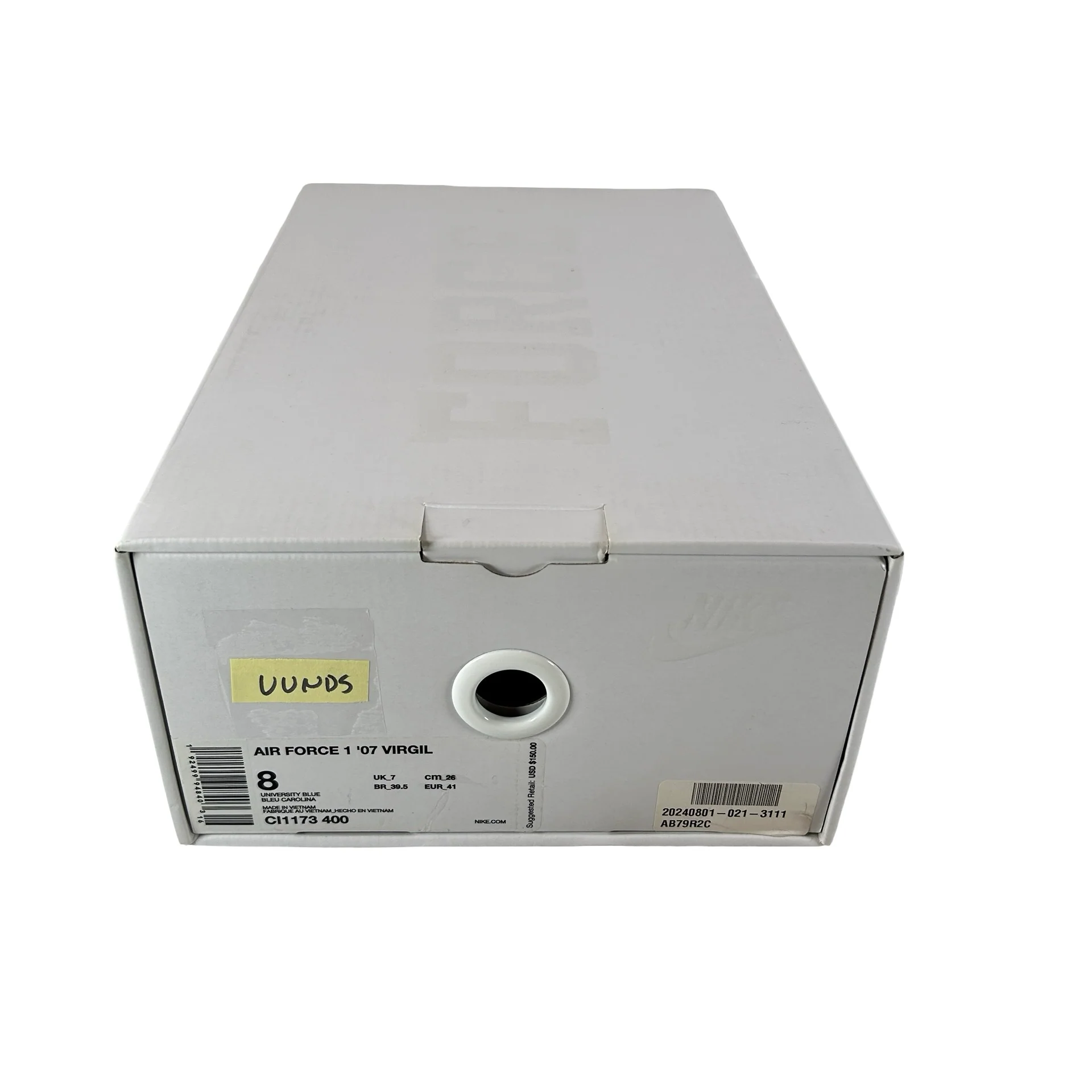 CI1173 400 Off White Nike Air Force 1 Low '07 MCA University Blue [USED] - 8 M (VVNDS) - Image 7