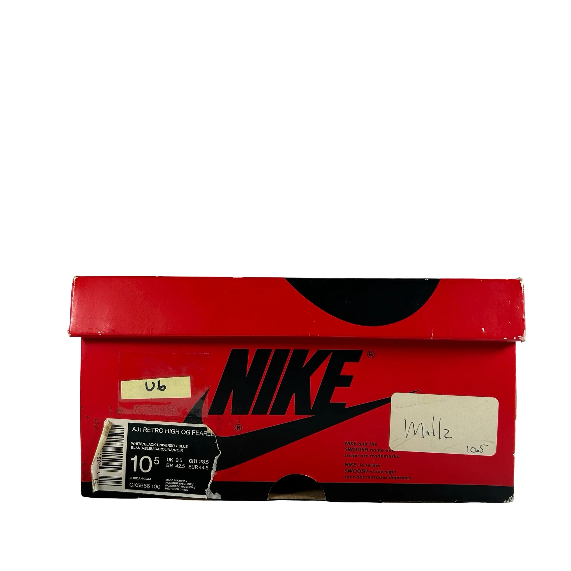 CK5666 100 Jordan 1 Retro High Fearless UNC Chicago [USED] - 10.5 M (Used6) - Image 7