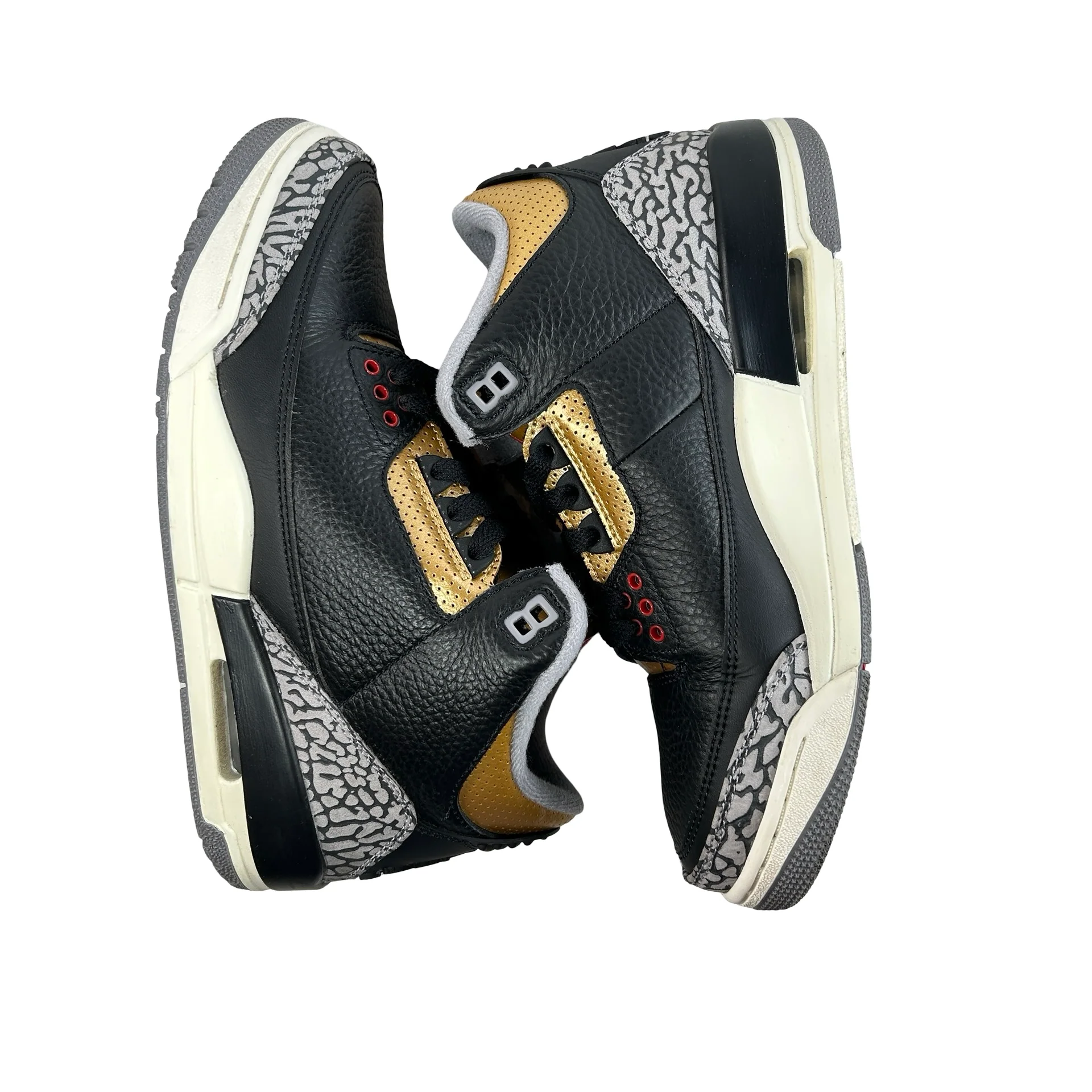 CK9246 067 Jordan 3 Retro Black Cement Gold (W) [USED] - 8 W (Used) - Image 4