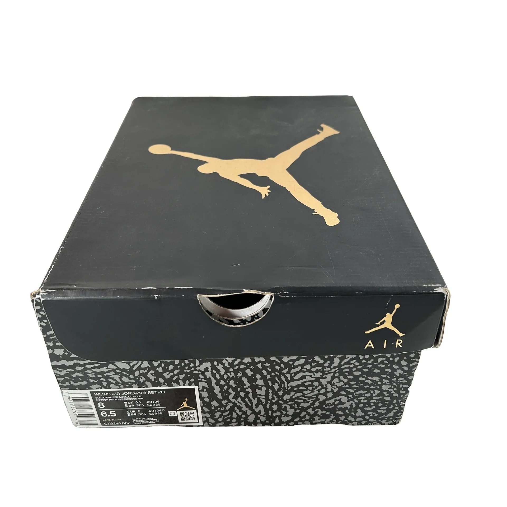 CK9246 067 Jordan 3 Retro Black Cement Gold (W) [USED] - 8 W (Used) - Image 7