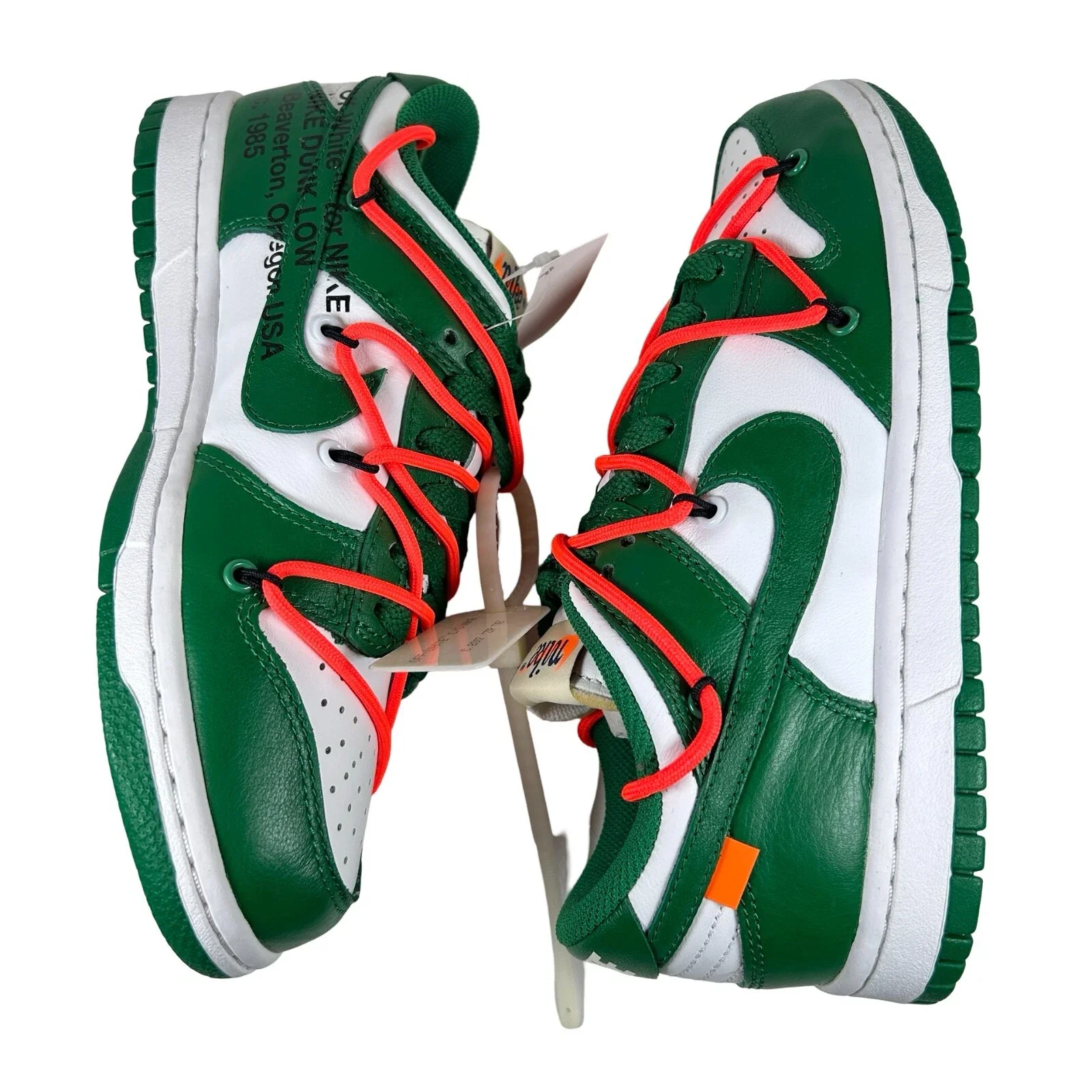 CT0856 100 Nike Dunk Low Off-White Green - 5 M (Foam Yellowing) (Damaged Box) - Image 5