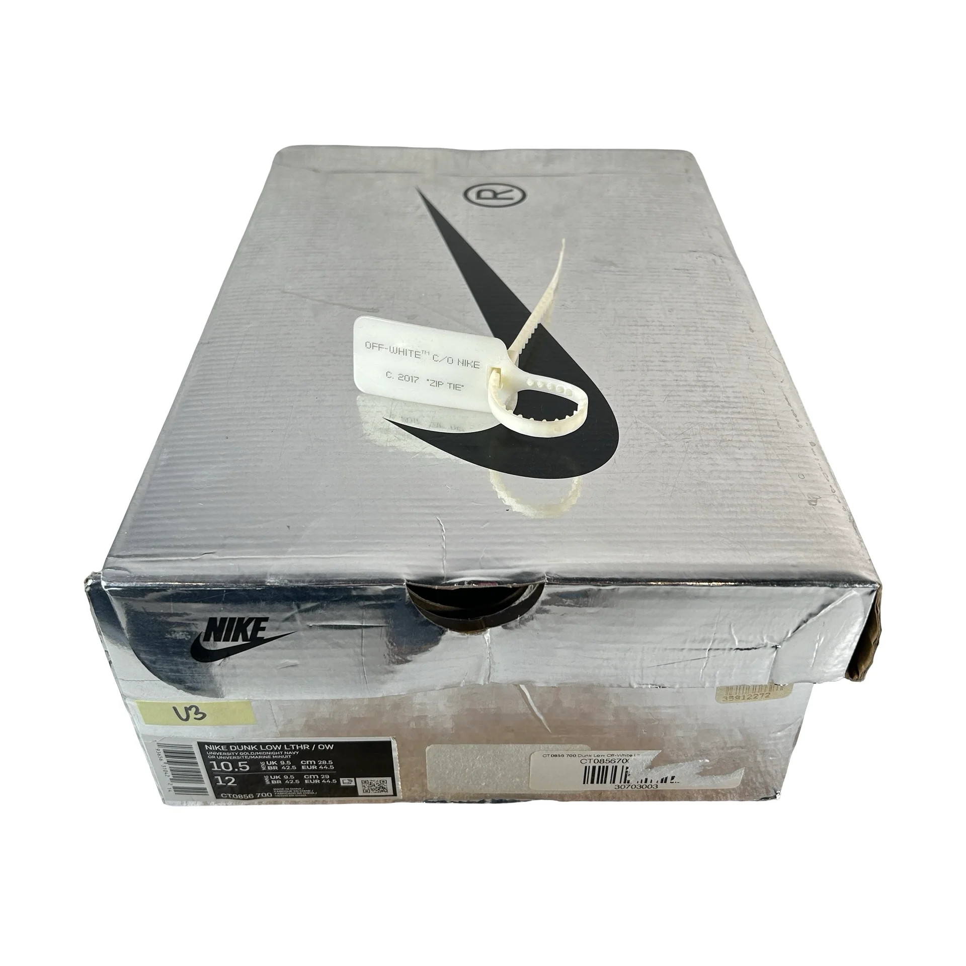 CT0856 700 Dunk Low Off-White University Gold [USED] - 10.5 M (Used3) - Image 7