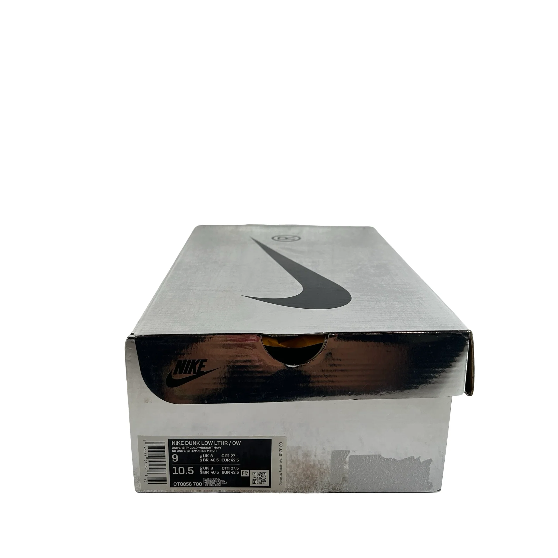 CT0856 700 Dunk Low Off-White University Gold [USED] - 9 M (Used) - Image 7