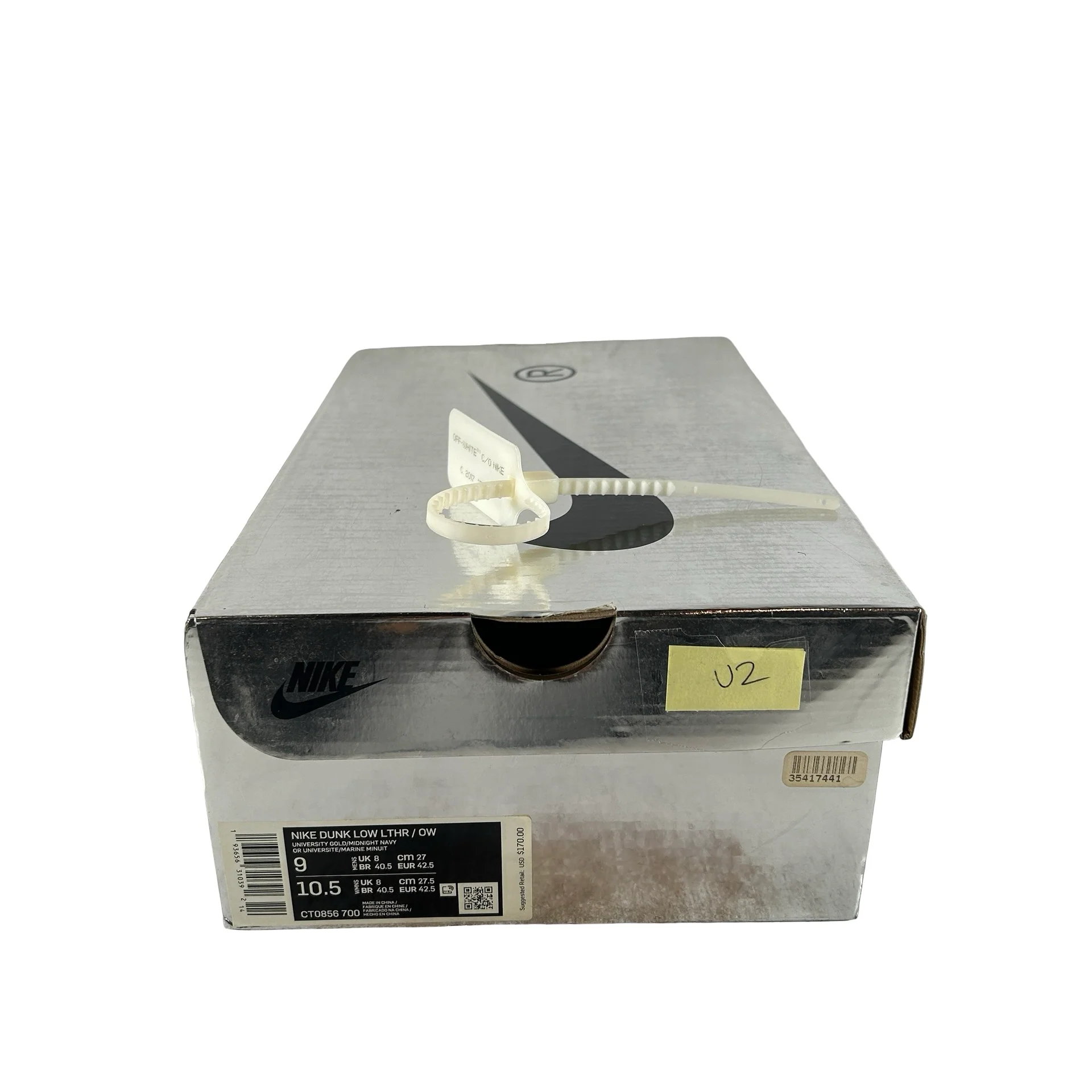 CT0856 700 Dunk Low Off-White University Gold [USED] - 9 M (Used2) - Image 7
