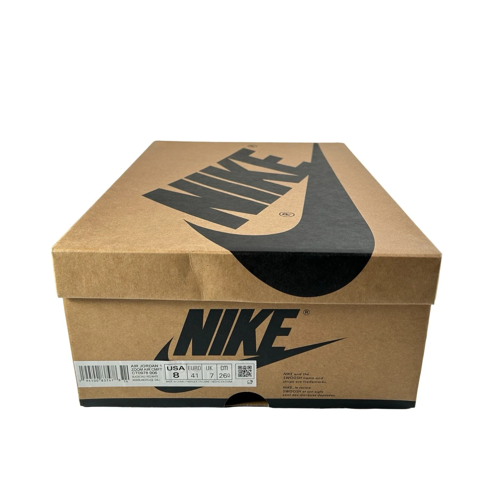 CT0978 006 Jordan 1 High Zoom Air CMFT Black Chile Red [USED] - 8 M (Used) - Image 7