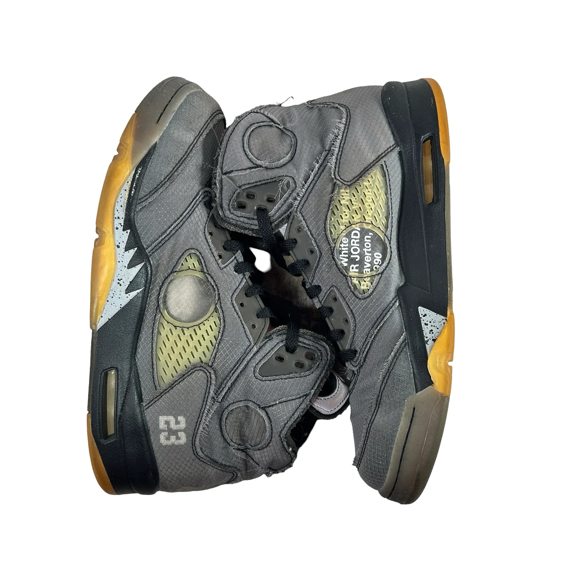 CT8480 001 Jordan 5 Off-White Black [USED] - 10.5 M (Used5) - Image 4