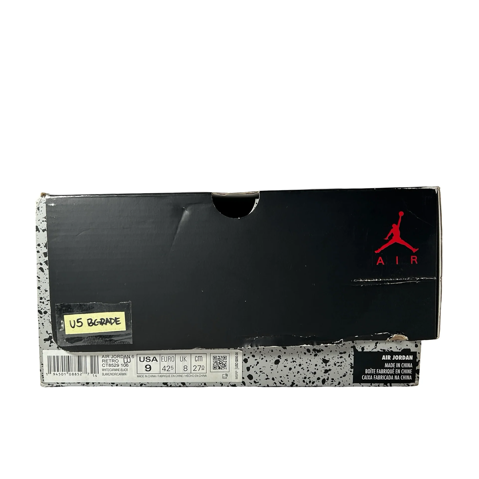 CT8529 106 Jordan 6 Retro Carmine [USED] - 9 M (Used5) (B Grade) - Image 7