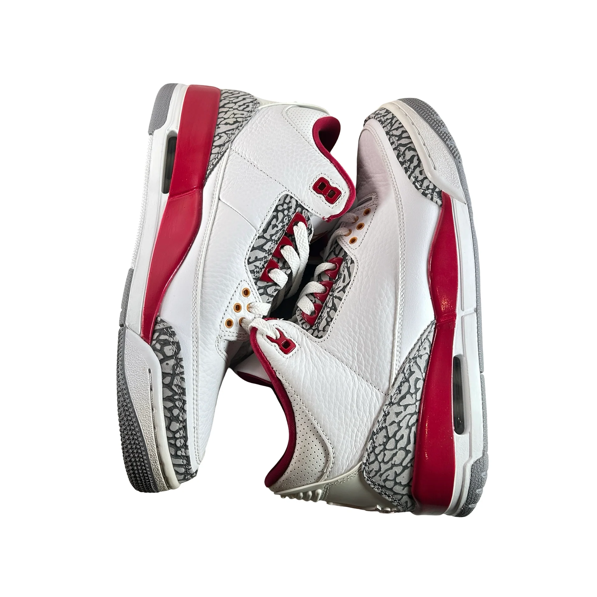 CT8532 126 Jordan 3 Retro Cardinal Red - 9 M (Yellowing2) - Image 4