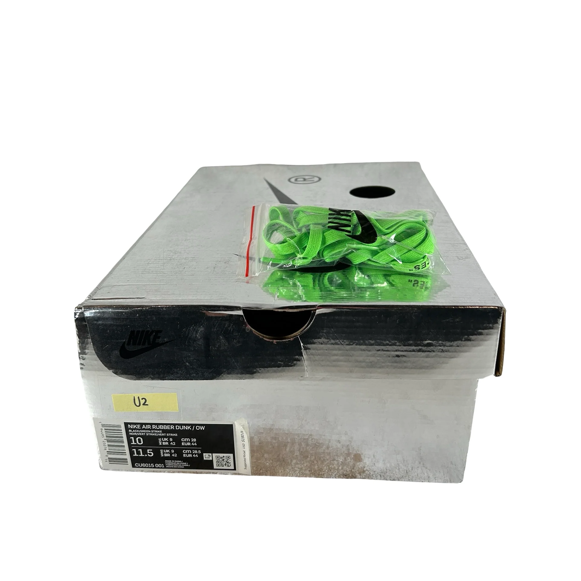 CU6015 001 Nike Air Rubber Dunk Off-White Green Strike [USED] - 10 M (Used2) - Image 7
