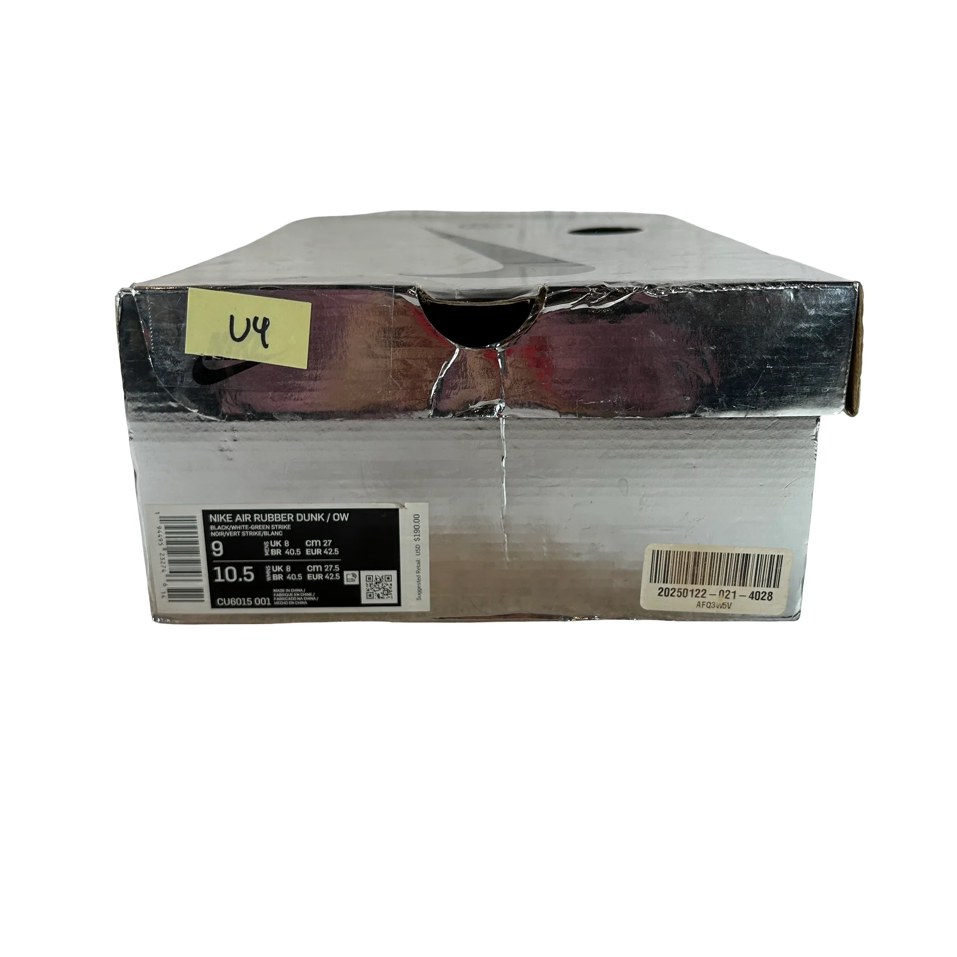 CU6015 001 Nike Air Rubber Dunk Off-White Green Strike [USED] - 9 M (Used4) - Image 7