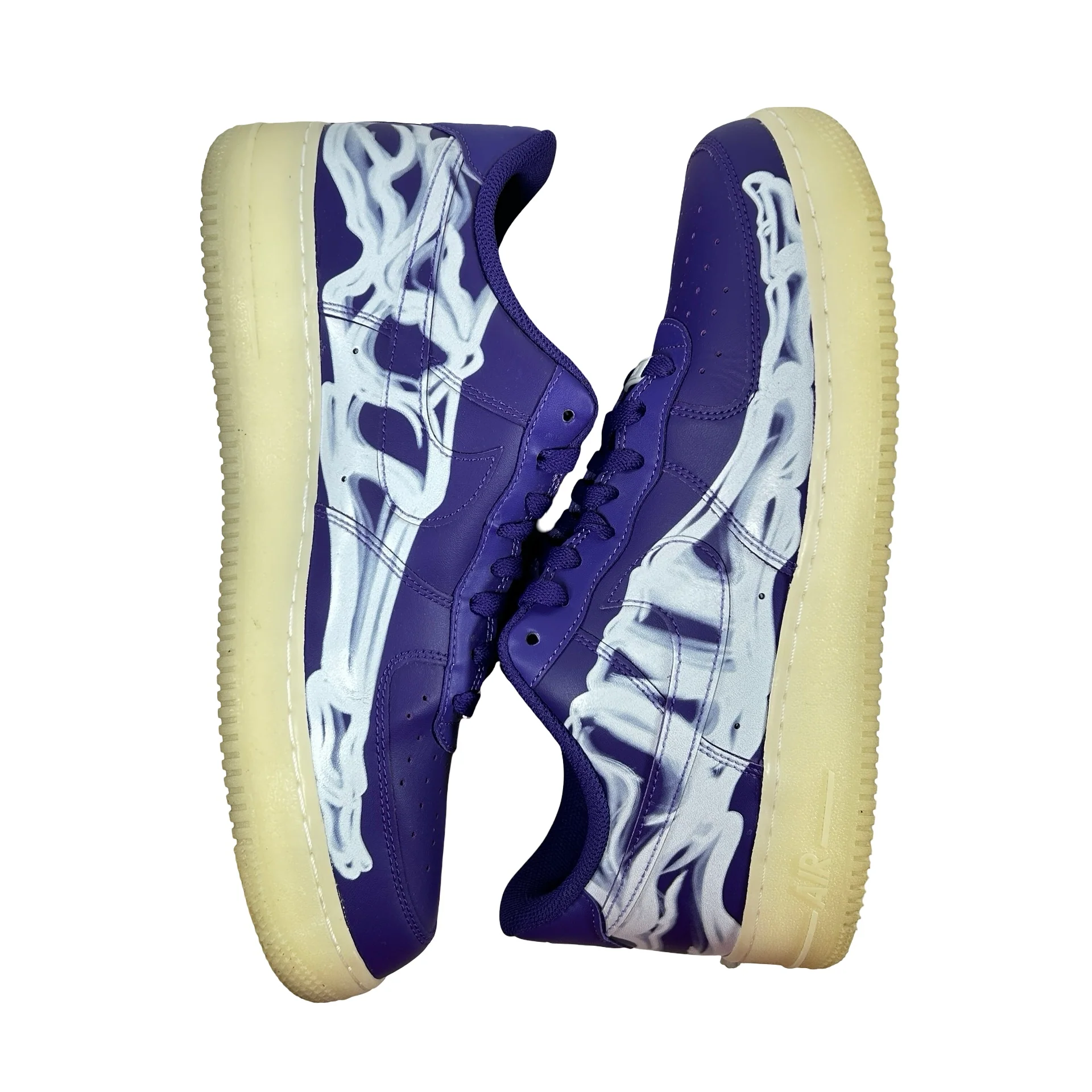 CU8067 500 Nike Air Force 1 Low '07 QS Purple Skeleton Halloween [USED] - 11.5 M (Used) - Image 5