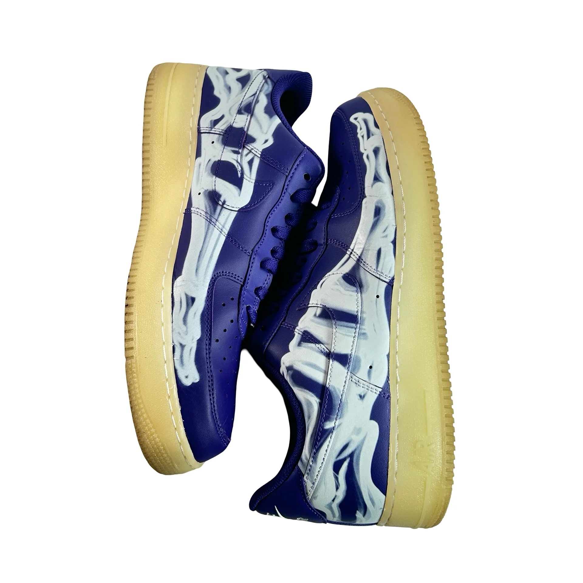 CU8067 500 Nike Air Force 1 Low '07 QS Purple Skeleton Halloween [USED] - 12 M (Used) - Image 5