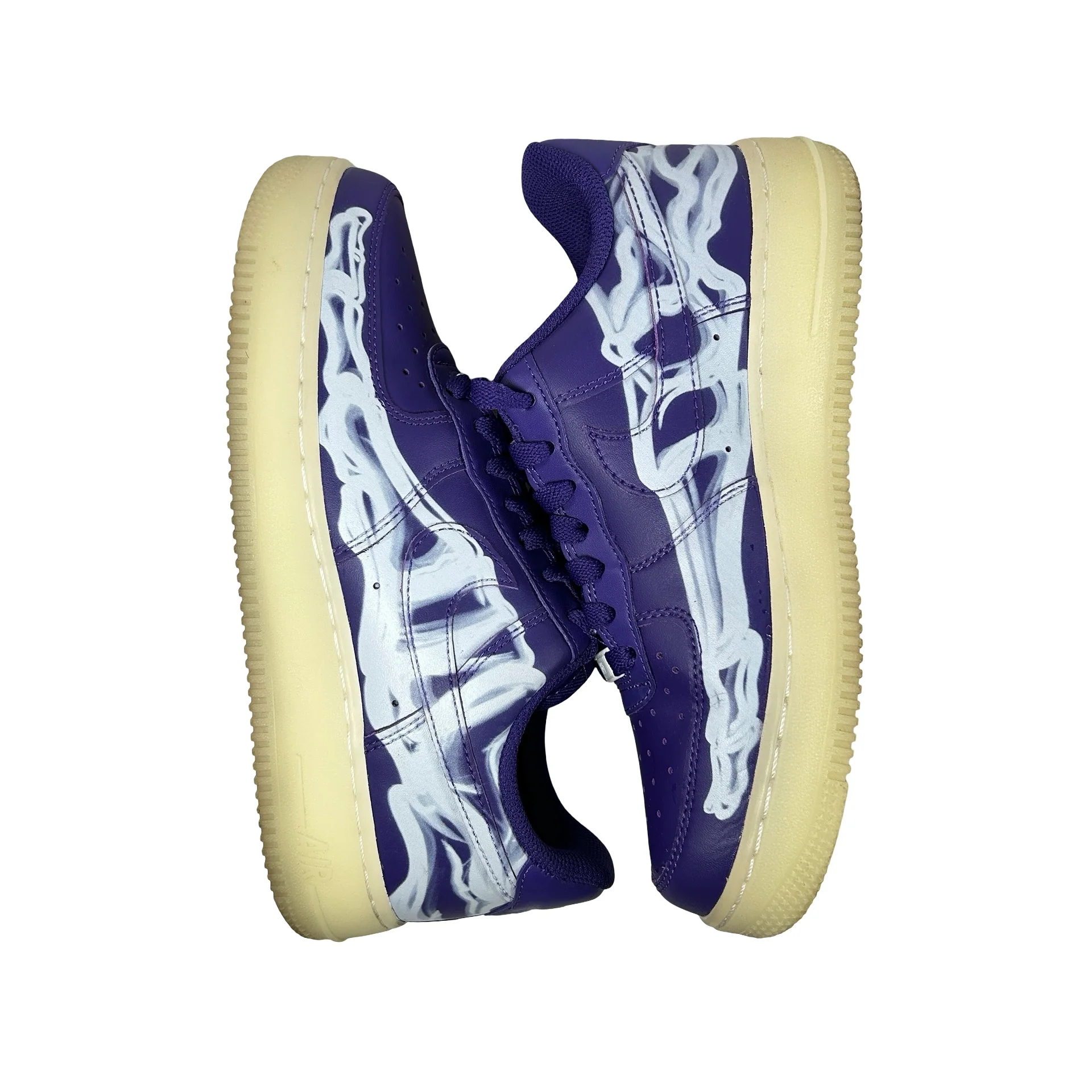 CU8067 500 Nike Air Force 1 Low '07 QS Purple Skeleton Halloween [USED] - 6 M (Used2) - Image 4