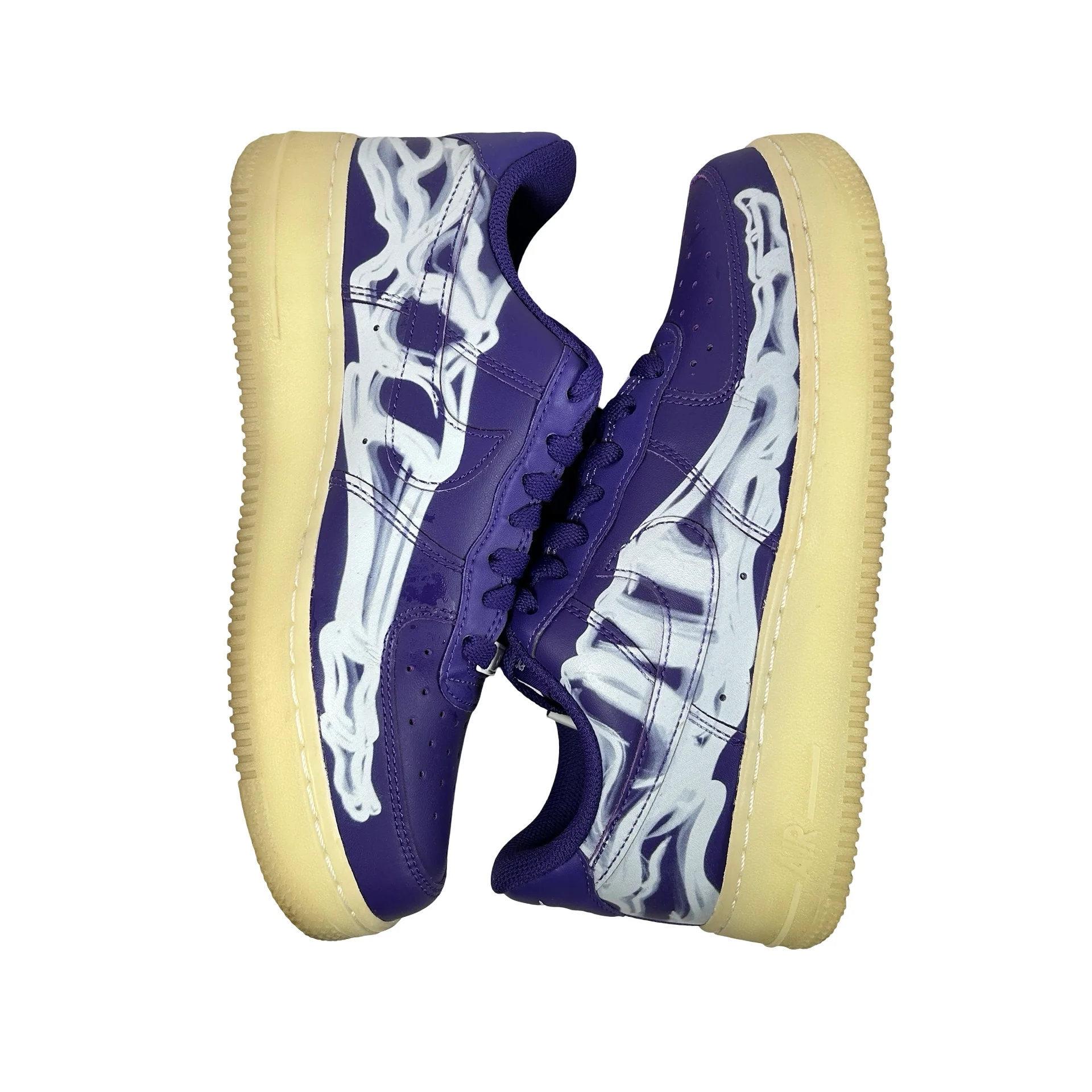 CU8067 500 Nike Air Force 1 Low '07 QS Purple Skeleton Halloween [USED] - 6 M (Used2) - Image 5