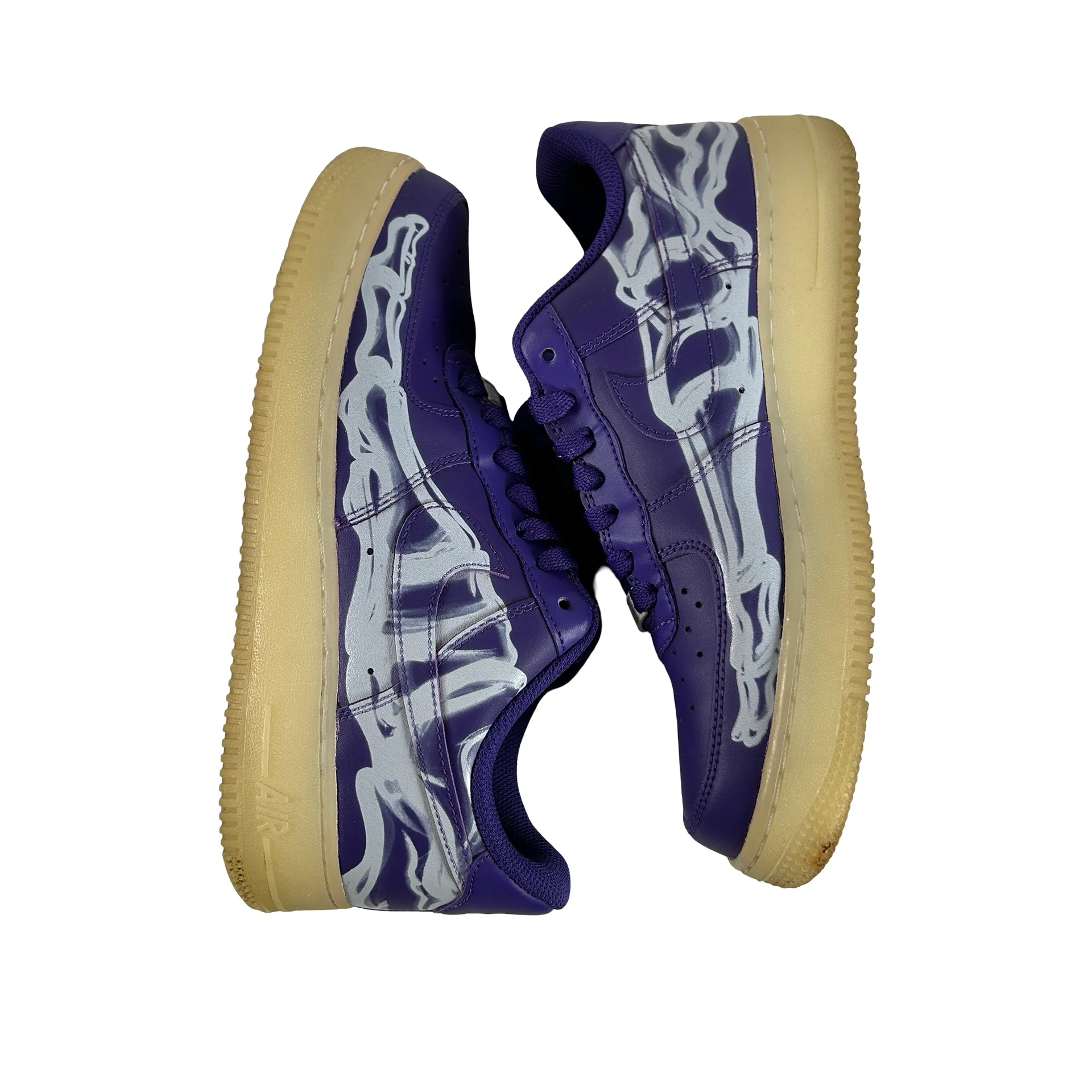 CU8067 500 Nike Air Force 1 Low '07 QS Purple Skeleton Halloween [USED] - 7 M (Used) - Image 5