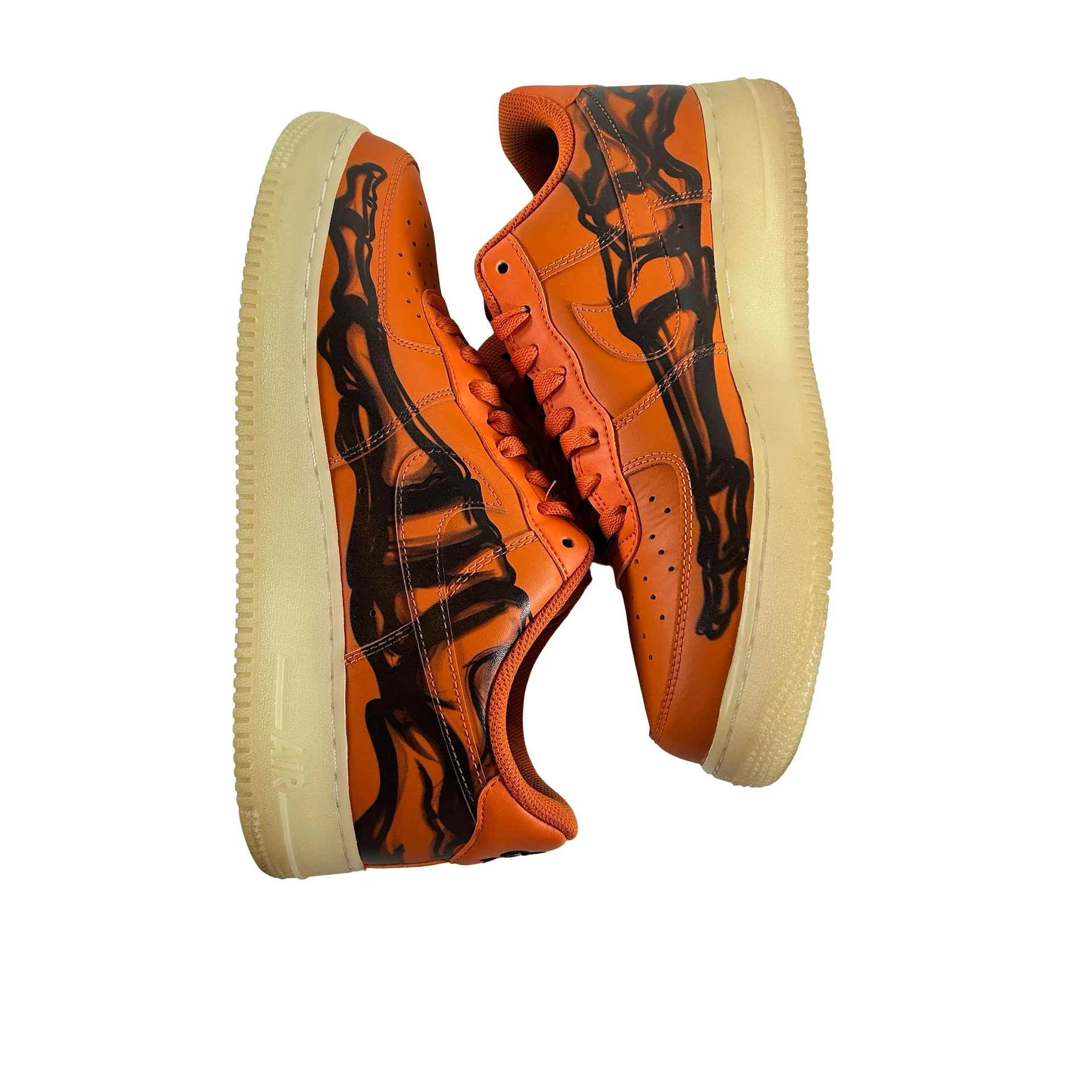 CU8067 800 Nike Air Force 1 Low Orange Skeleton Halloween [USED] - 10 M (Used) - Image 4