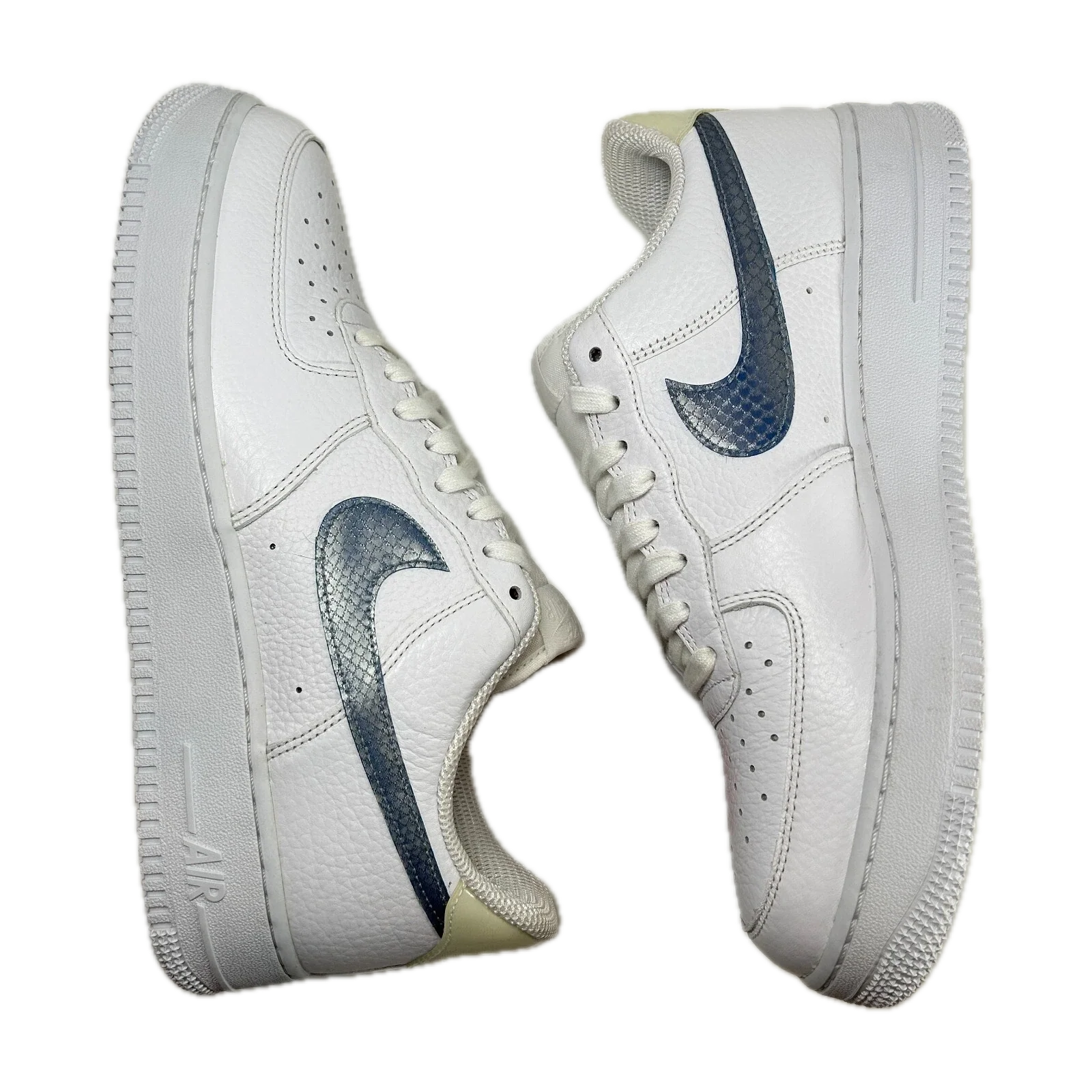 CW7567 100 Nike Air Force 1 Low Pony Hair Snakeskin Midnight Turquoise [USED] - 9.5 (VNDS) - Image 4