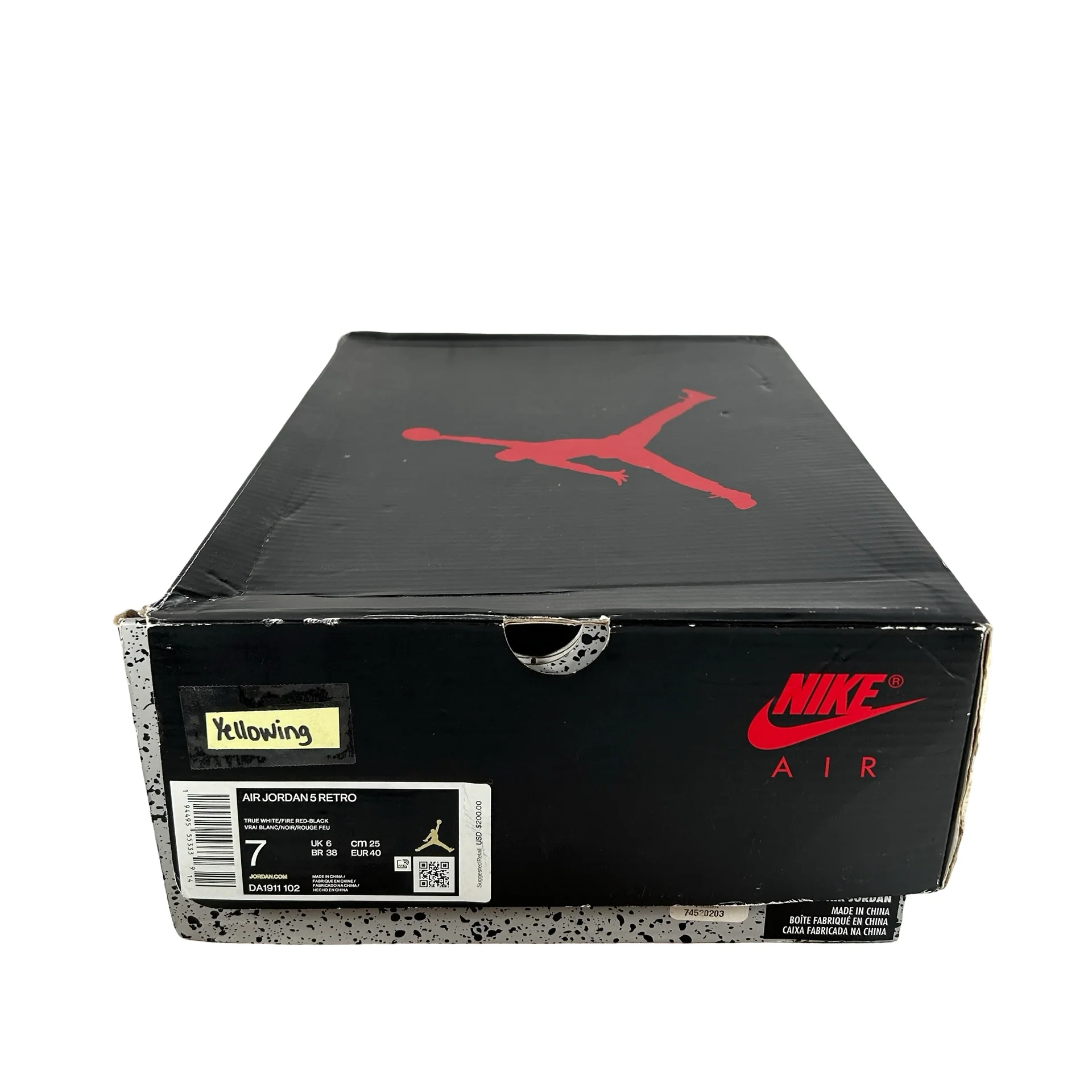 DA1911 102 Jordan 5 Fire Red - 7 M (Yellowing) - Image 7