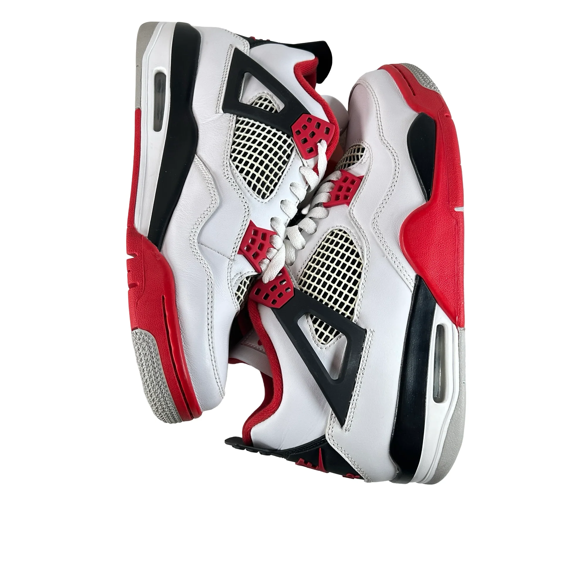 DC7770 160 Jordan 4 Retro Fire Red (2020) - 9 M (Yellowing On Netting) - Image 5