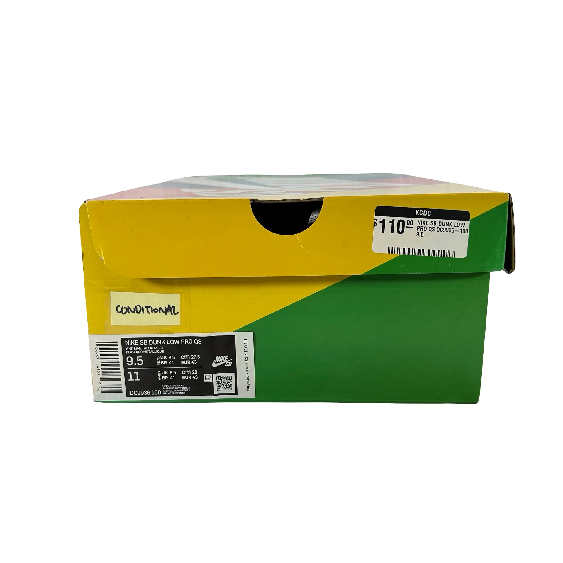 DC9936 100 Nike SB Dunk Low Sean Cliver [CONDITIONAL] - 9.5 M (Yellowing) - Image 7