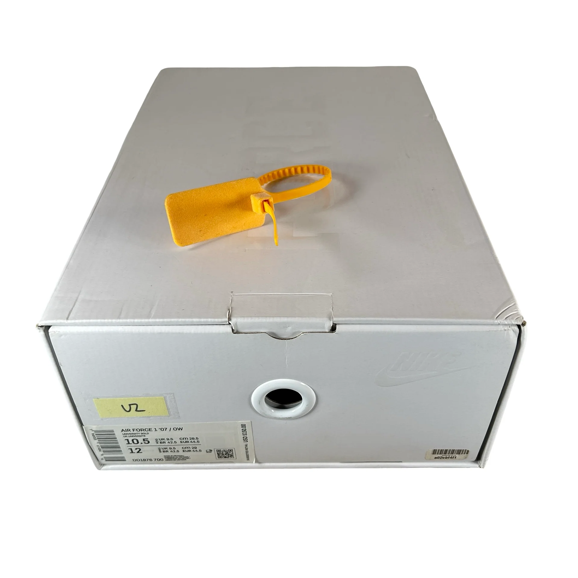 DD1876 700 Nike Air Force 1 Low Off-White ICA University Gold [USED] - 10.5 M (Used2) - Image 7