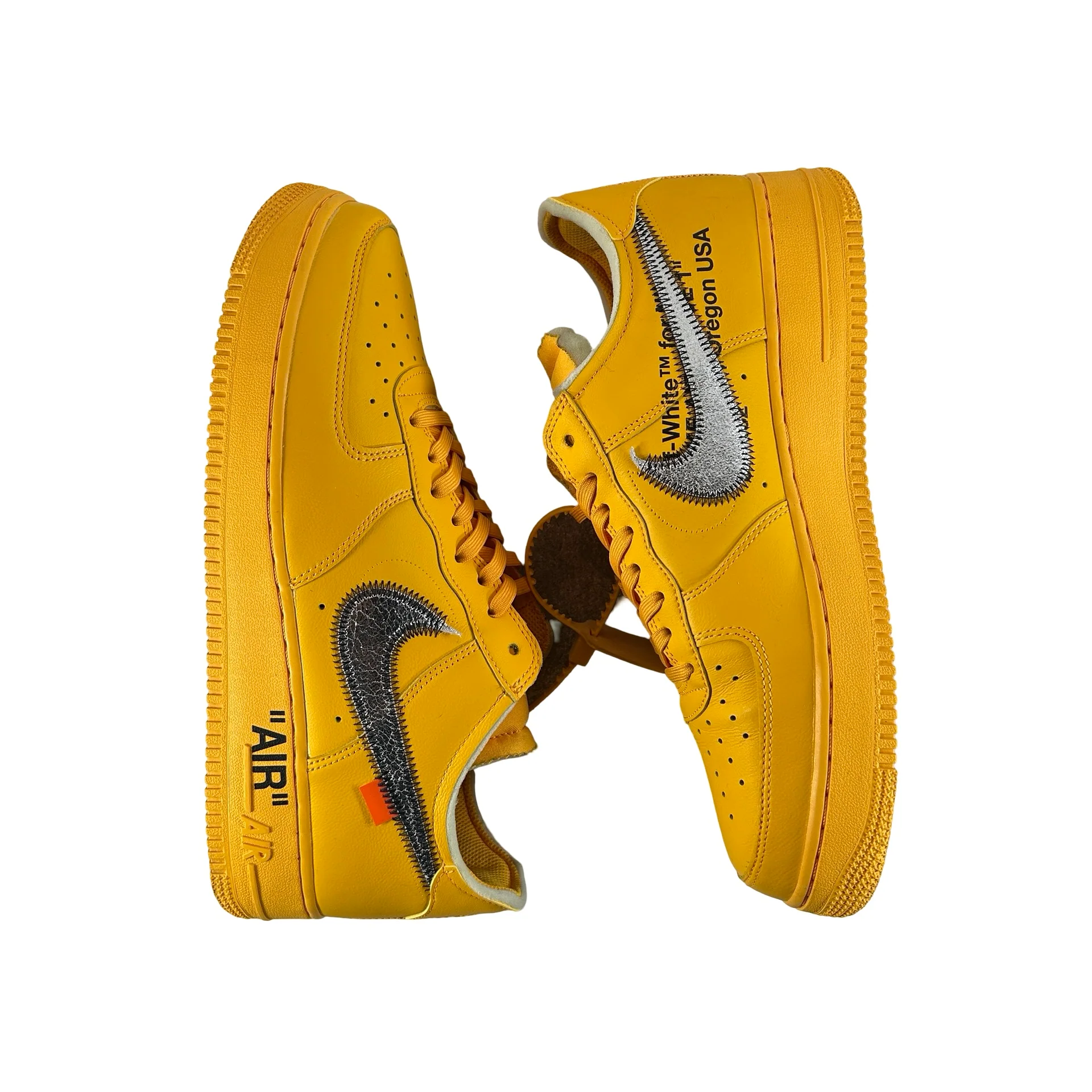 DD1876 700 Nike Air Force 1 Low Off-White ICA University Gold [USED] - 11 M (Used) - Image 4