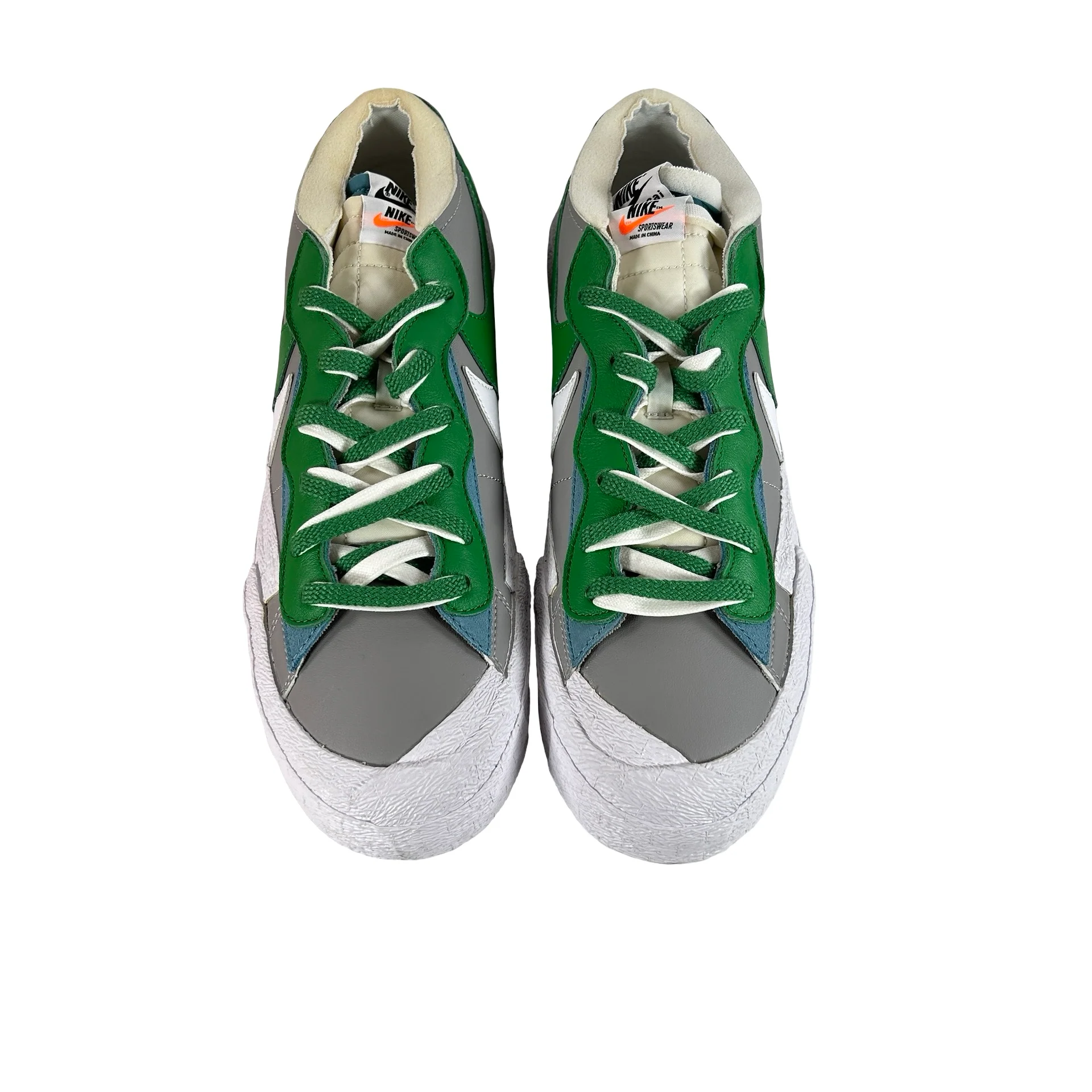 DD1877 001 Nike Blazer Low sacai Medium Grey Classic Green [CONDITIONAL] - 13 M (Yellowing Foam) - Image 2