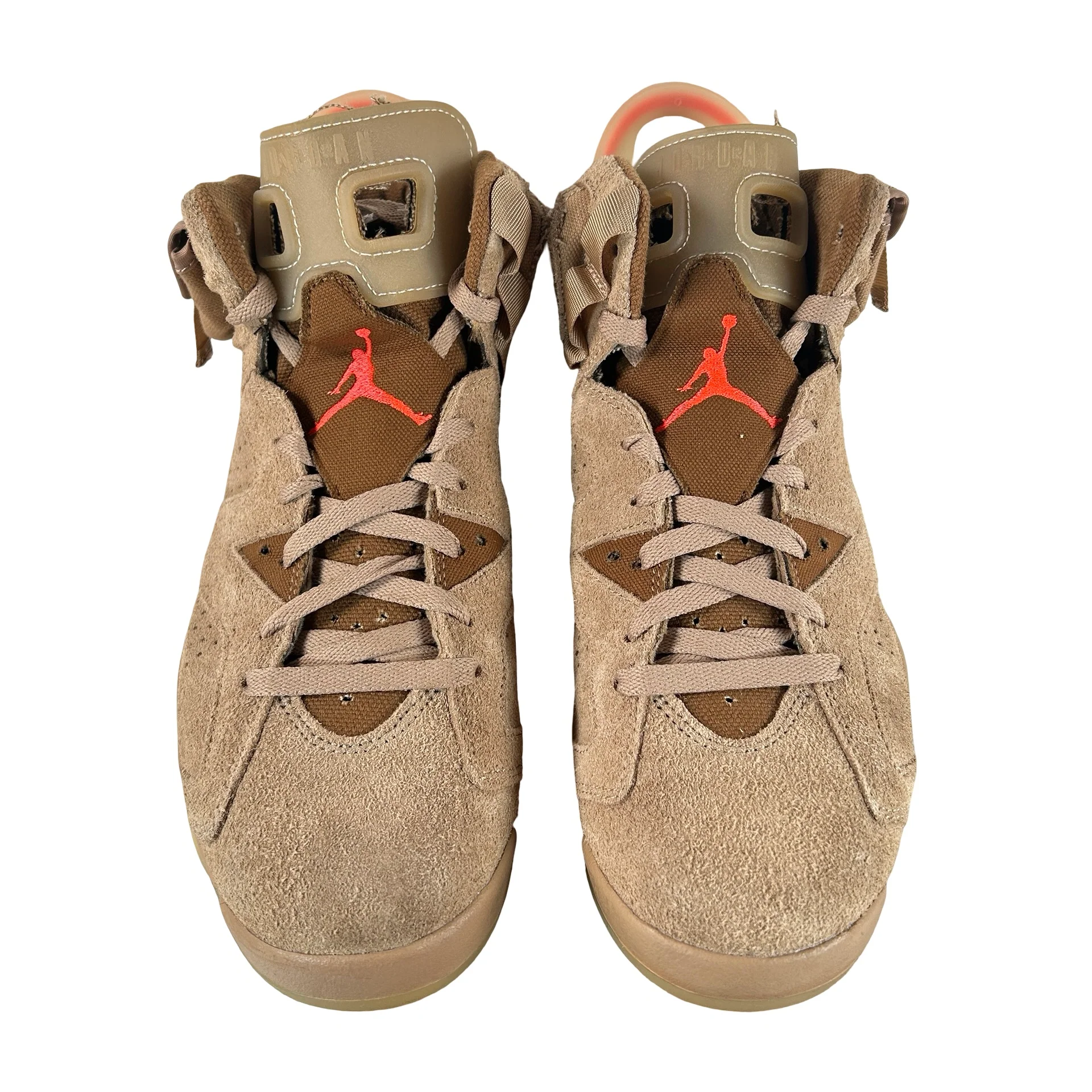 DH0690 200 Jordan 6 Retro Travis Scott British Khaki [USED] - 9.5 M (Used) (No Box) - Image 2