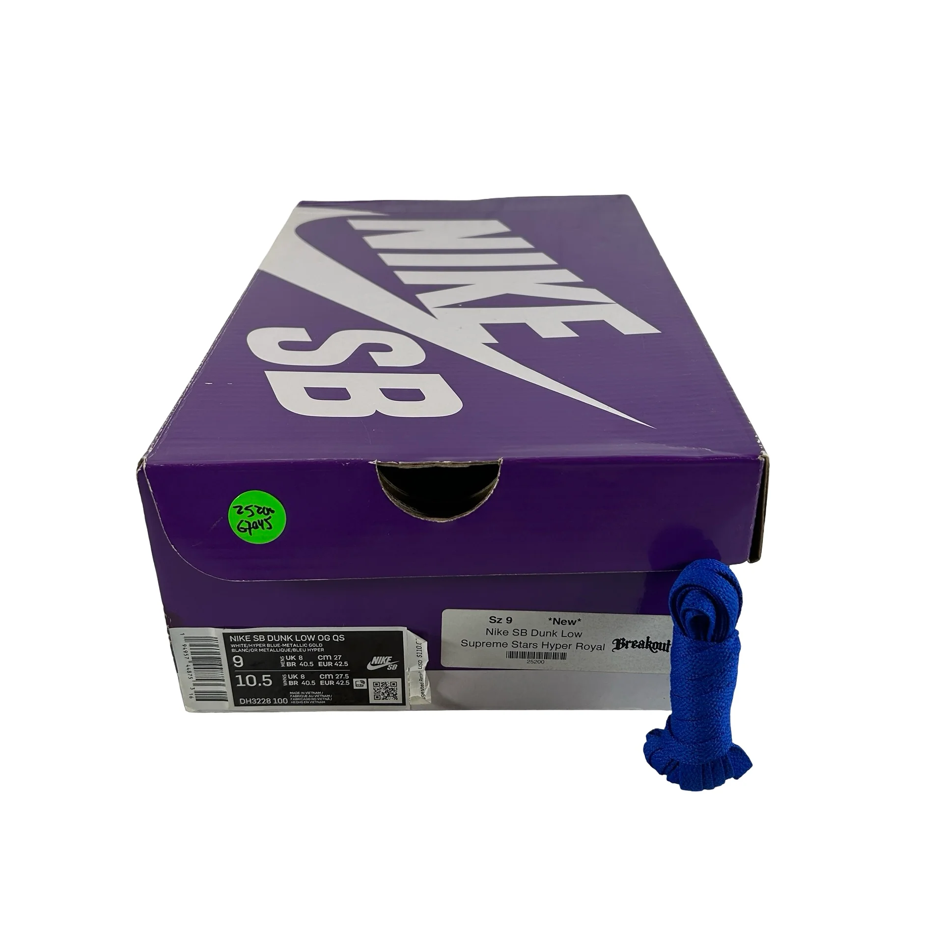 DH3228 100 Nike SB Dunk Low Supreme Stars Hyper Royal (2021) [USED] - 9 M (Used) - Image 7