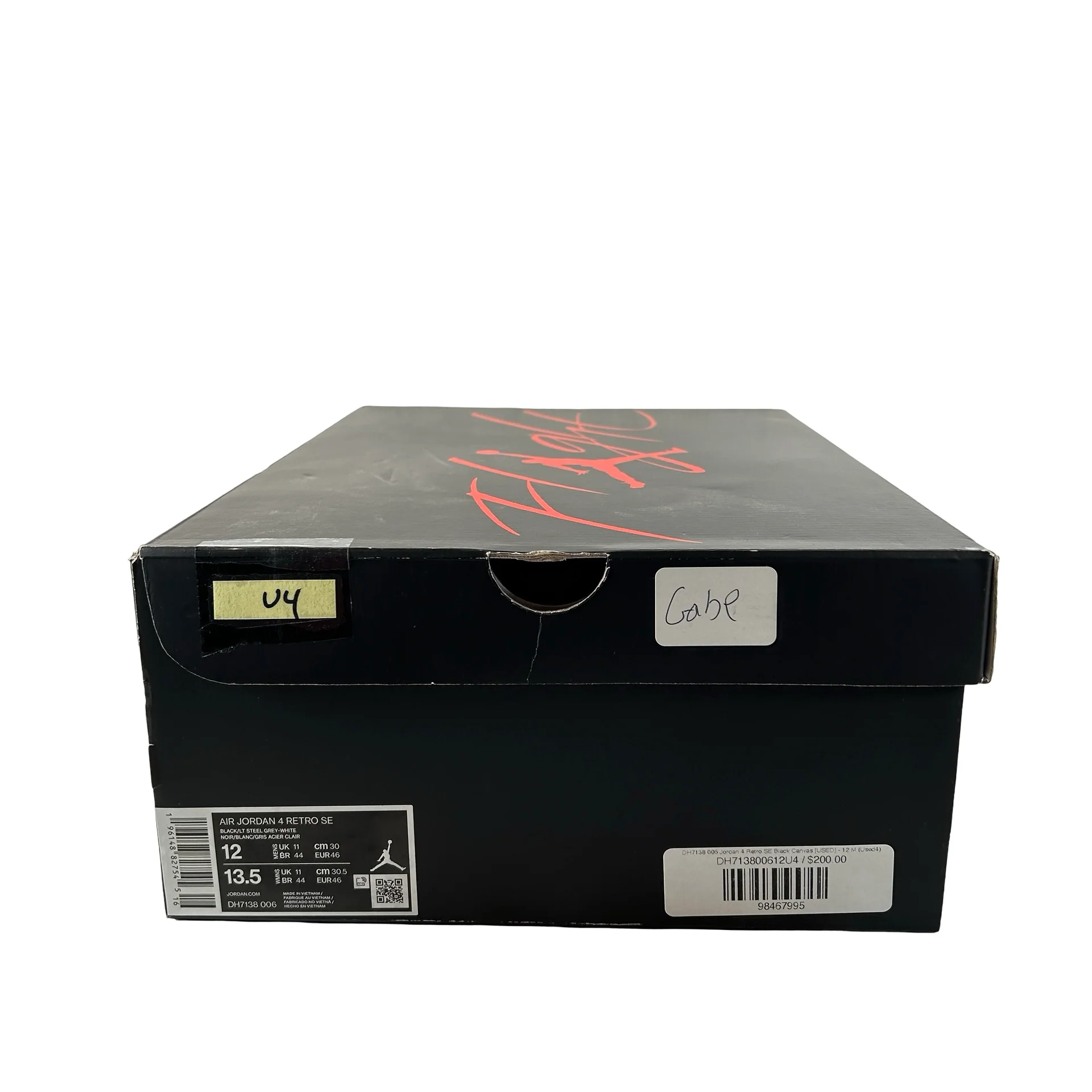 DH7138 006 Jordan 4 Retro SE Black Canvas [USED] - 12 M (Used4) - Image 7