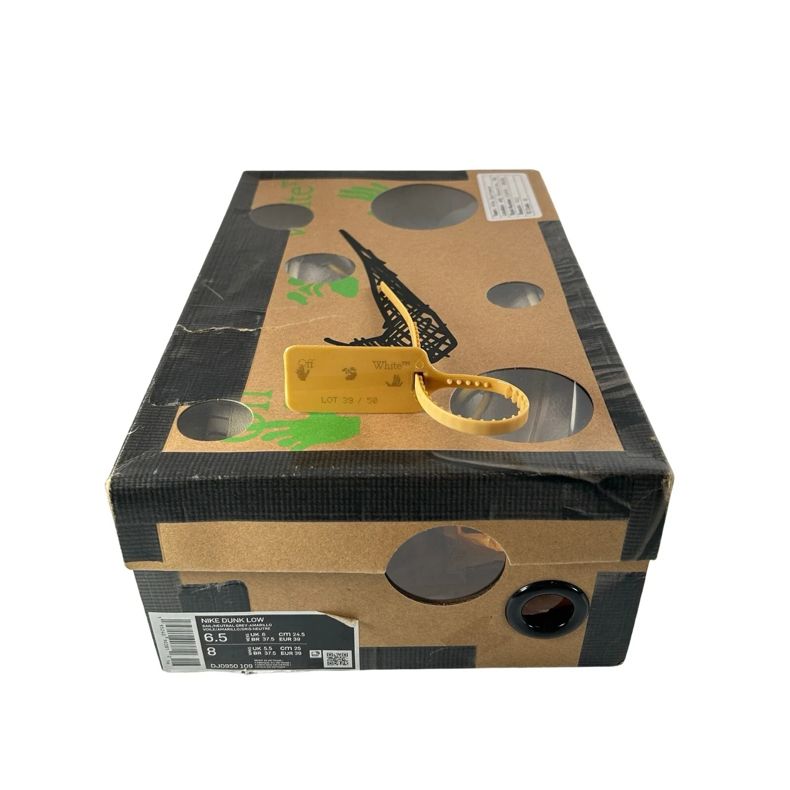DJ0950 109 Nike Dunk Low Off-White Lot 39 [USED] - 6.5 M (Used) - Image 7
