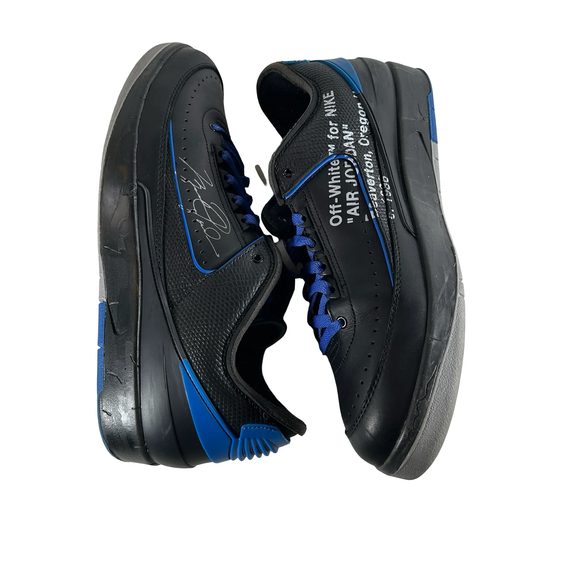 DJ4375 004 Jordan 2 Retro Low SP Off-White Black Blue [USED] - 13 M (Used) (Replace Box) - Image 4