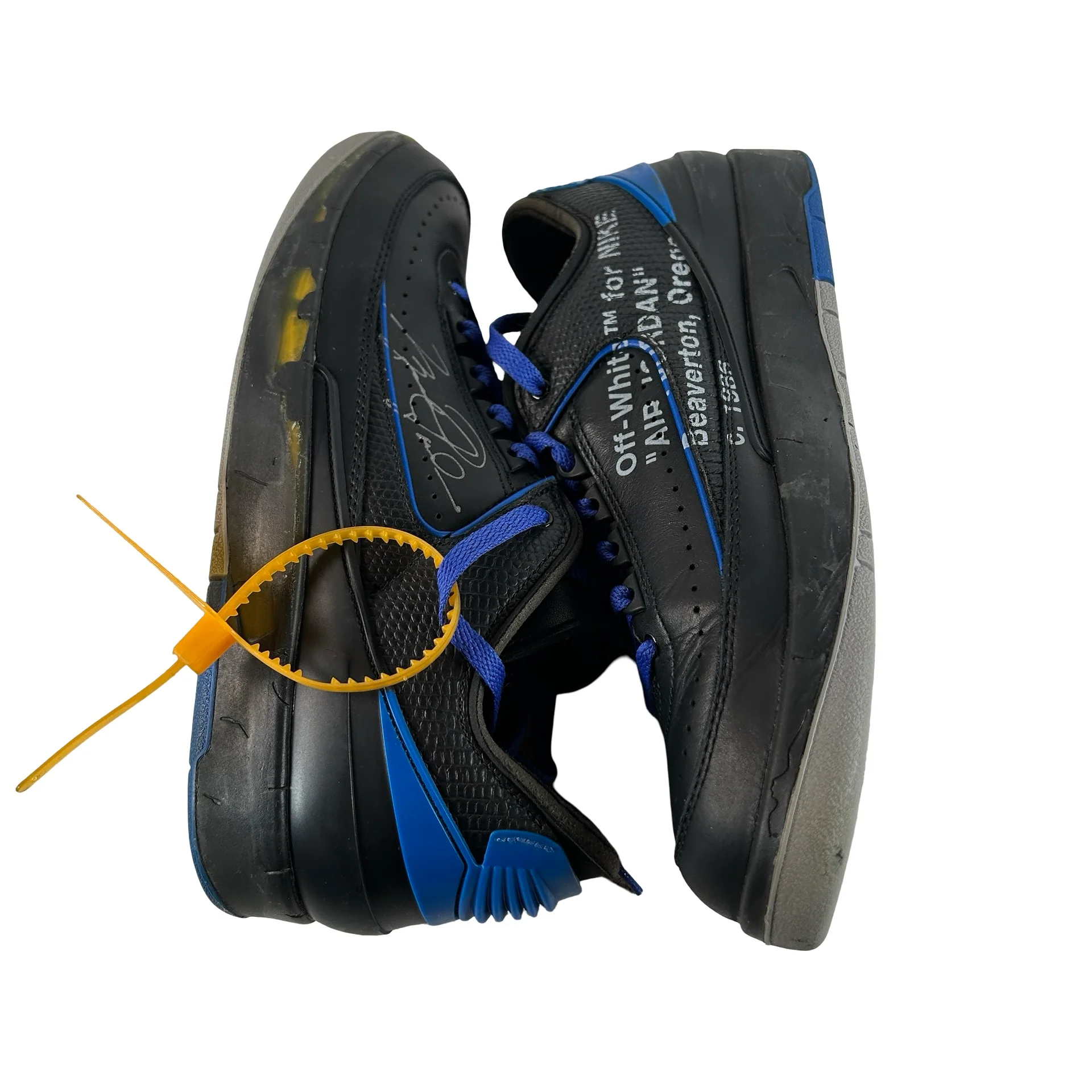 DJ4375 004 Jordan 2 Retro Low SP Off-White Black Blue [USED] - 9.5 M (Used) - Image 4