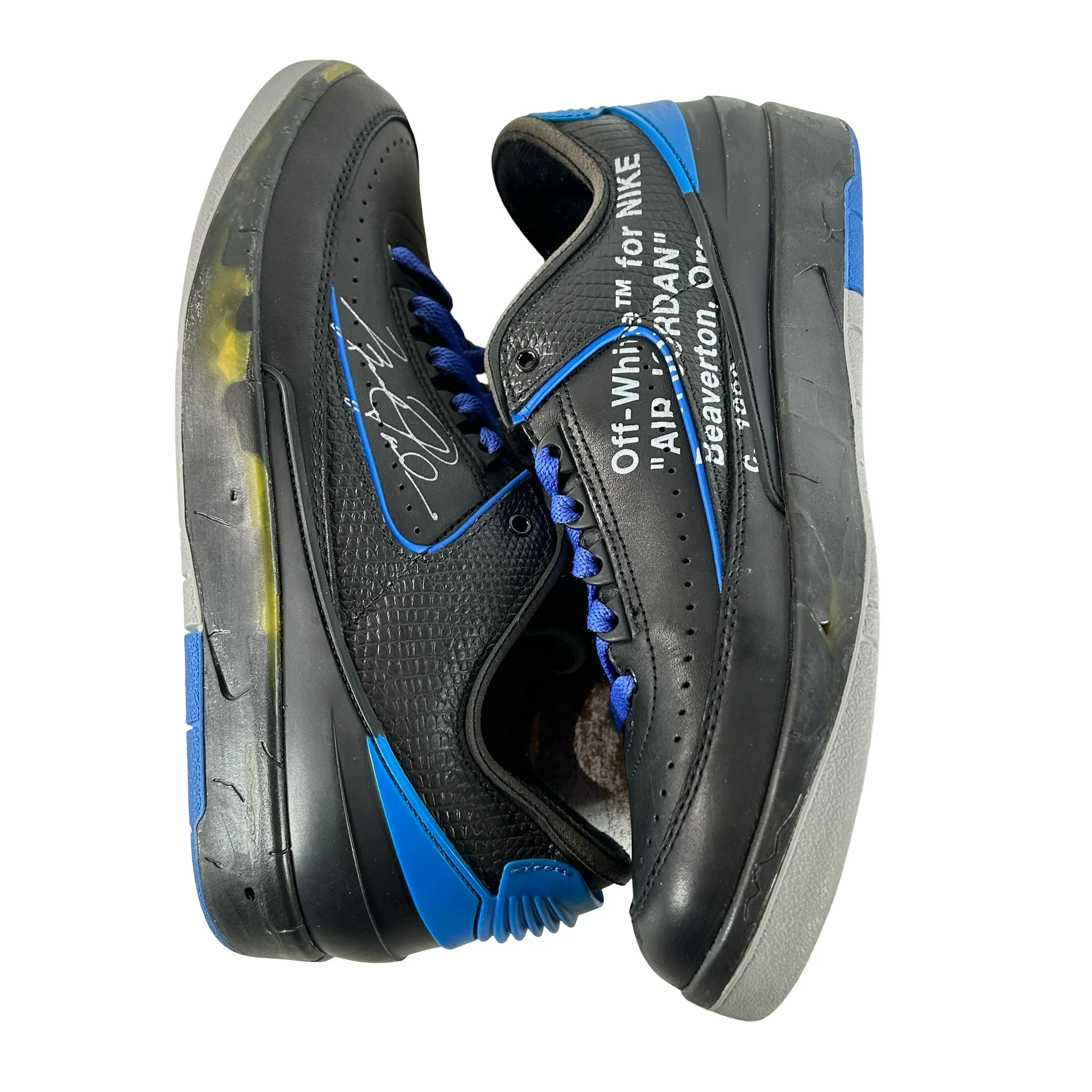 DJ4375 004 Jordan 2 Retro Low SP Off-White Black Blue [USED] - 9 M (Used2) - Image 4
