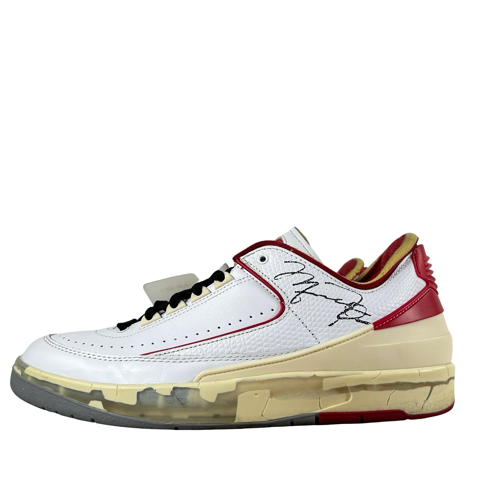 DJ4375 106 Jordan 2 Retro Low SP Off-White White Red [USED] - 10 M (Used) (Replace Box)