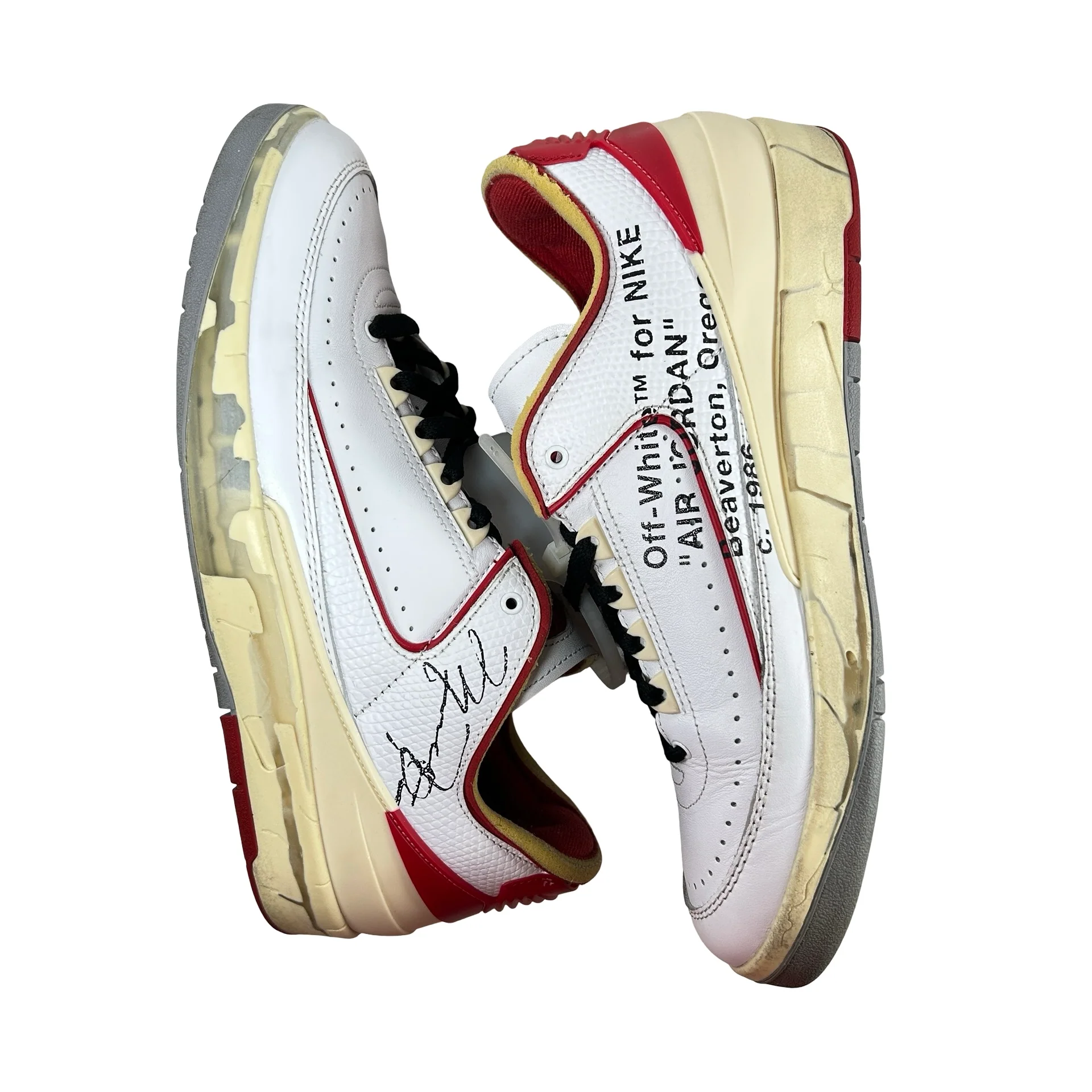 DJ4375 106 Jordan 2 Retro Low SP Off-White White Red [USED] - 10 M (Used) (Replace Box) - Image 4