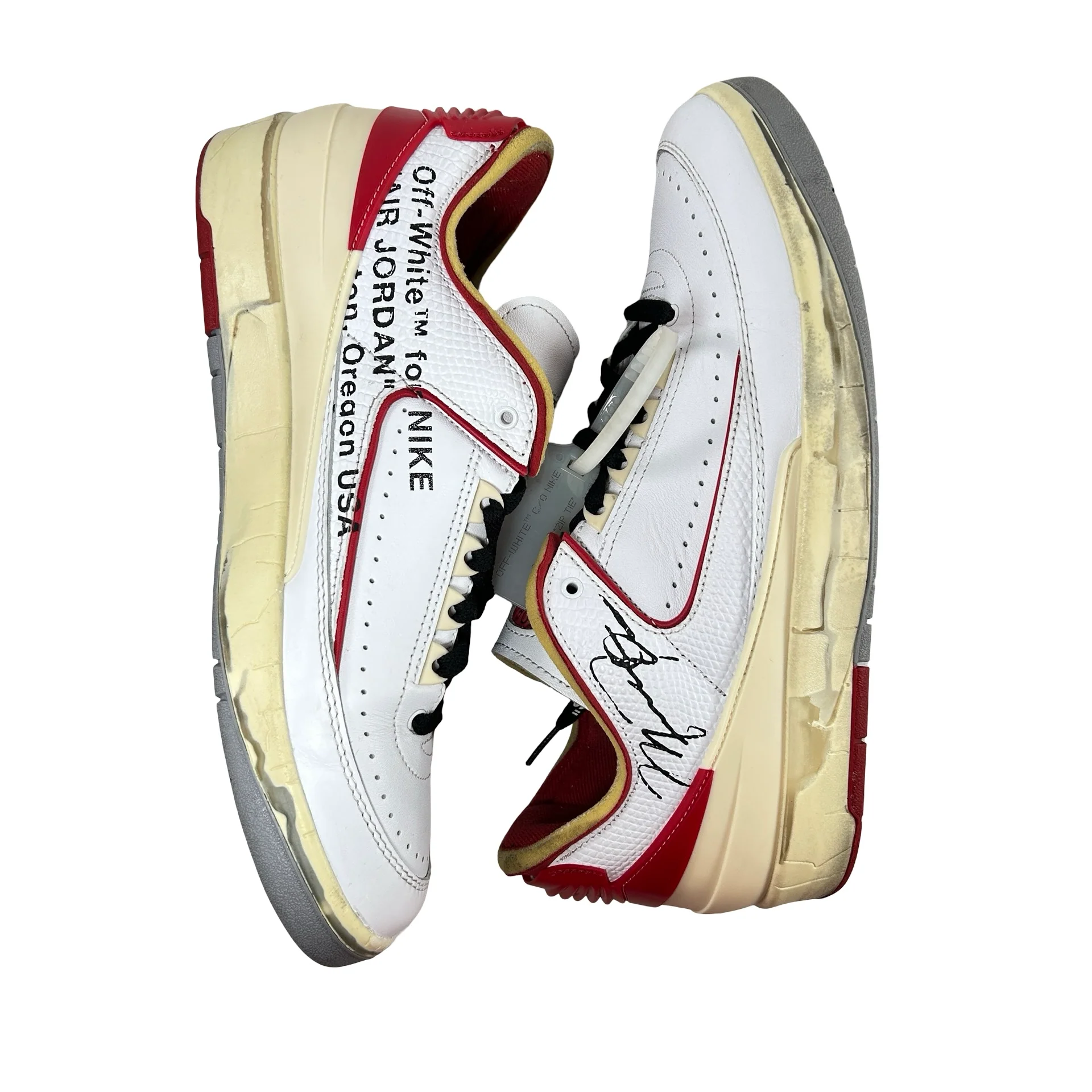 DJ4375 106 Jordan 2 Retro Low SP Off-White White Red [USED] - 10 M (Used) (Replace Box) - Image 5