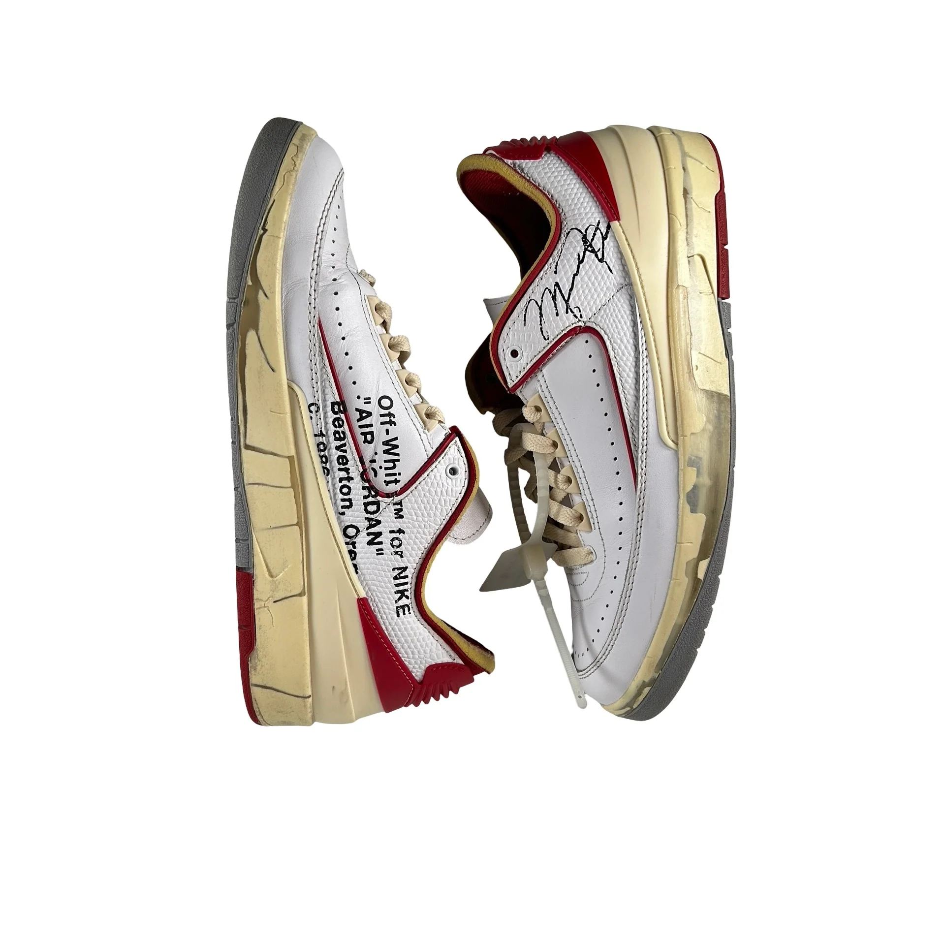 DJ4375 106 Jordan 2 Retro Low SP Off-White White Red [USED] - 8.5 M (Used) (No Box) - Image 5