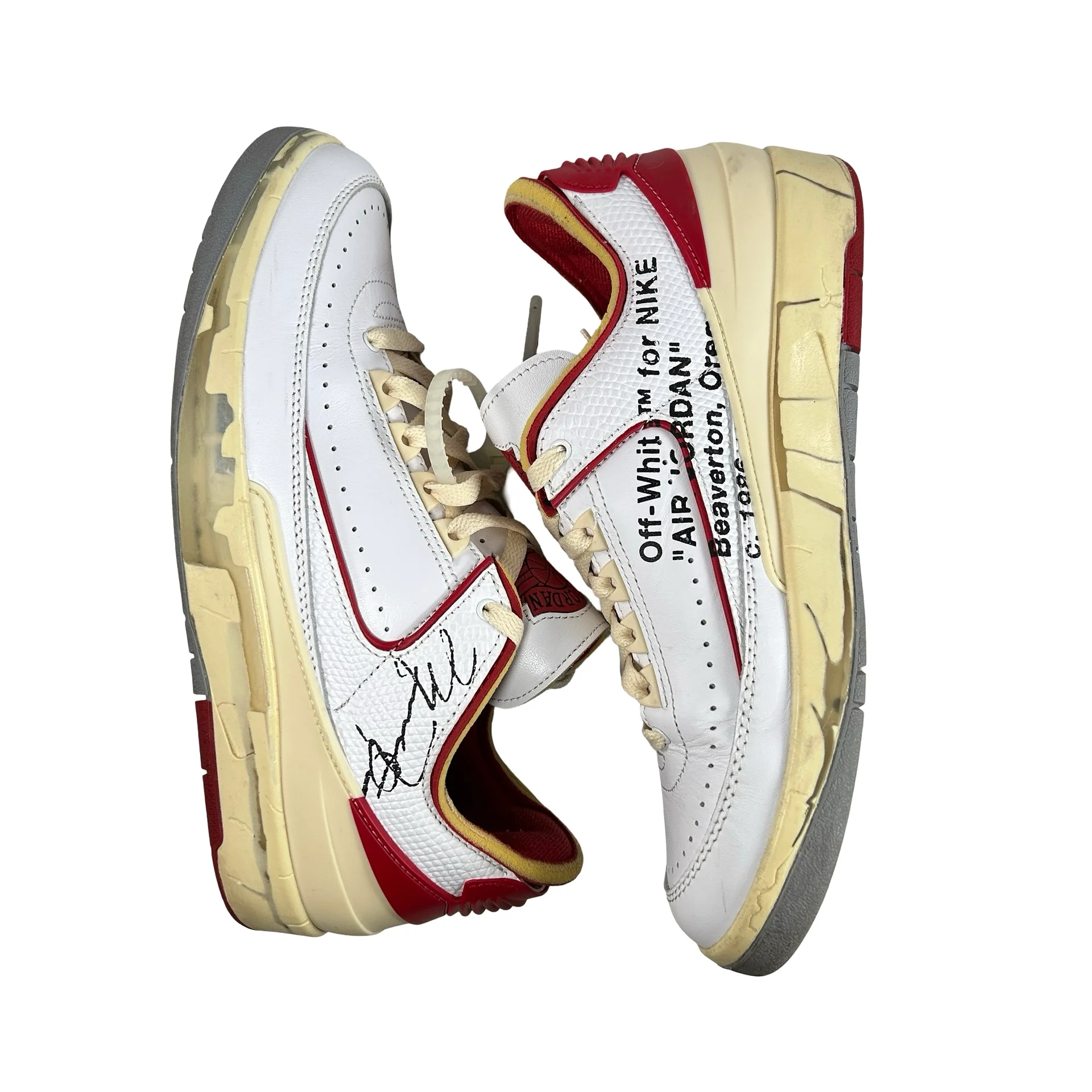 DJ4375 106 Jordan 2 Retro Low SP Off-White White Red [USED] - 8.5 M (Used3) - Image 4